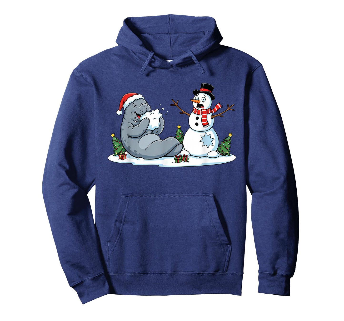 Funny Manatee Snowman Christmas Womens Mens Kids T-Shirt
