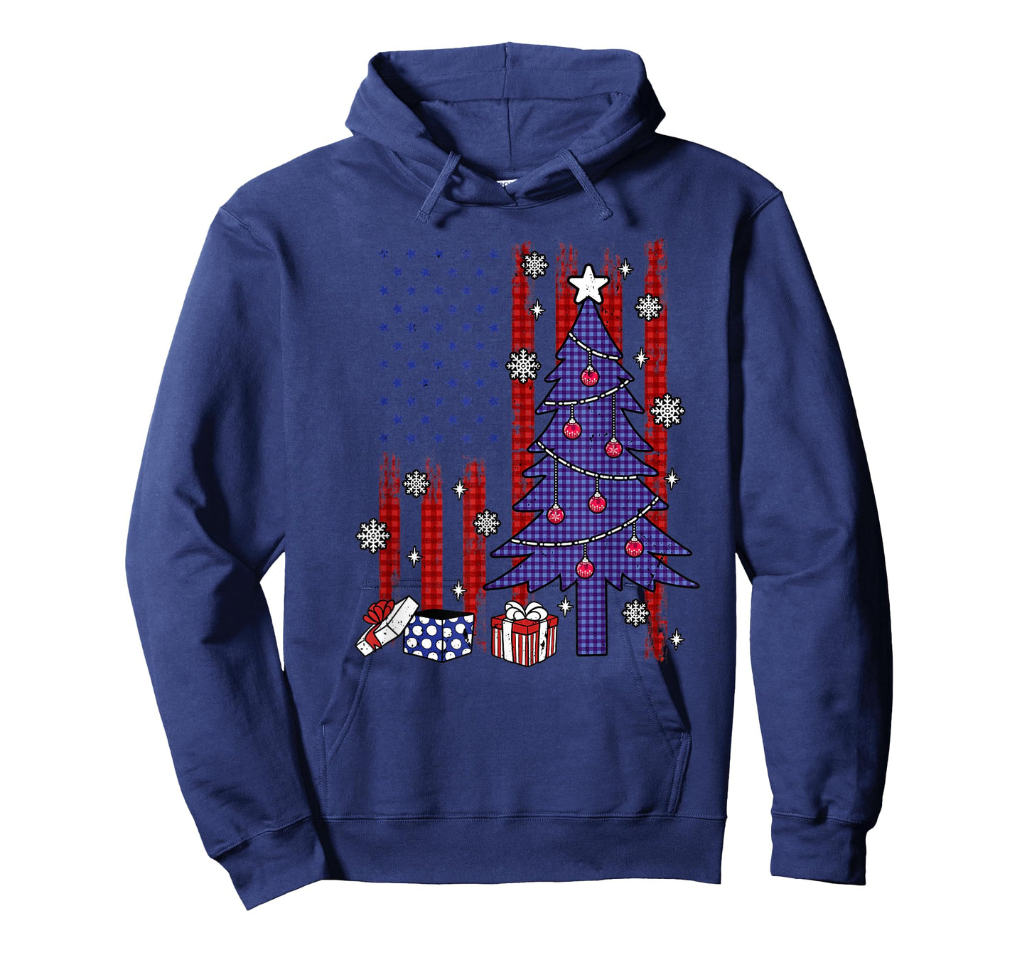 American Christmas Flag Patriotic Family Holiday Party T-Shirt
