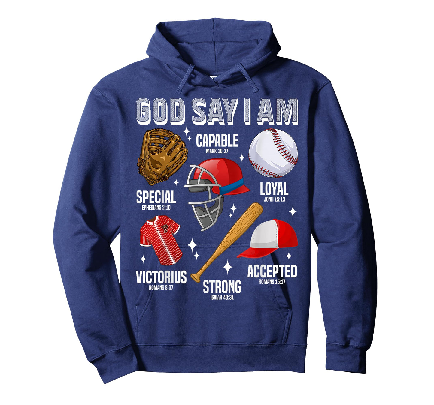 Funny God Says I Am Baseball Player Catcher Pitcher Boys Men T-Shirt