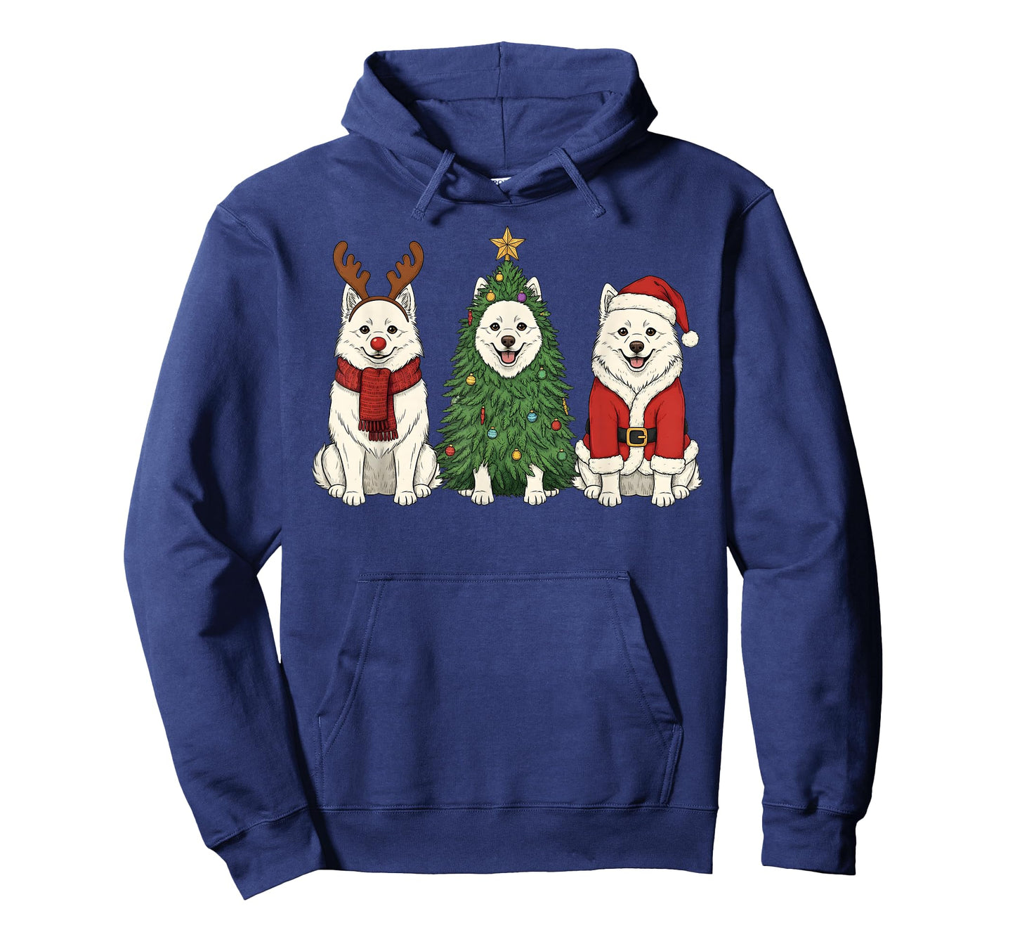 Retro Christmas American Eskimo Dog Santa Reindeer Dog Lover T-Shirt