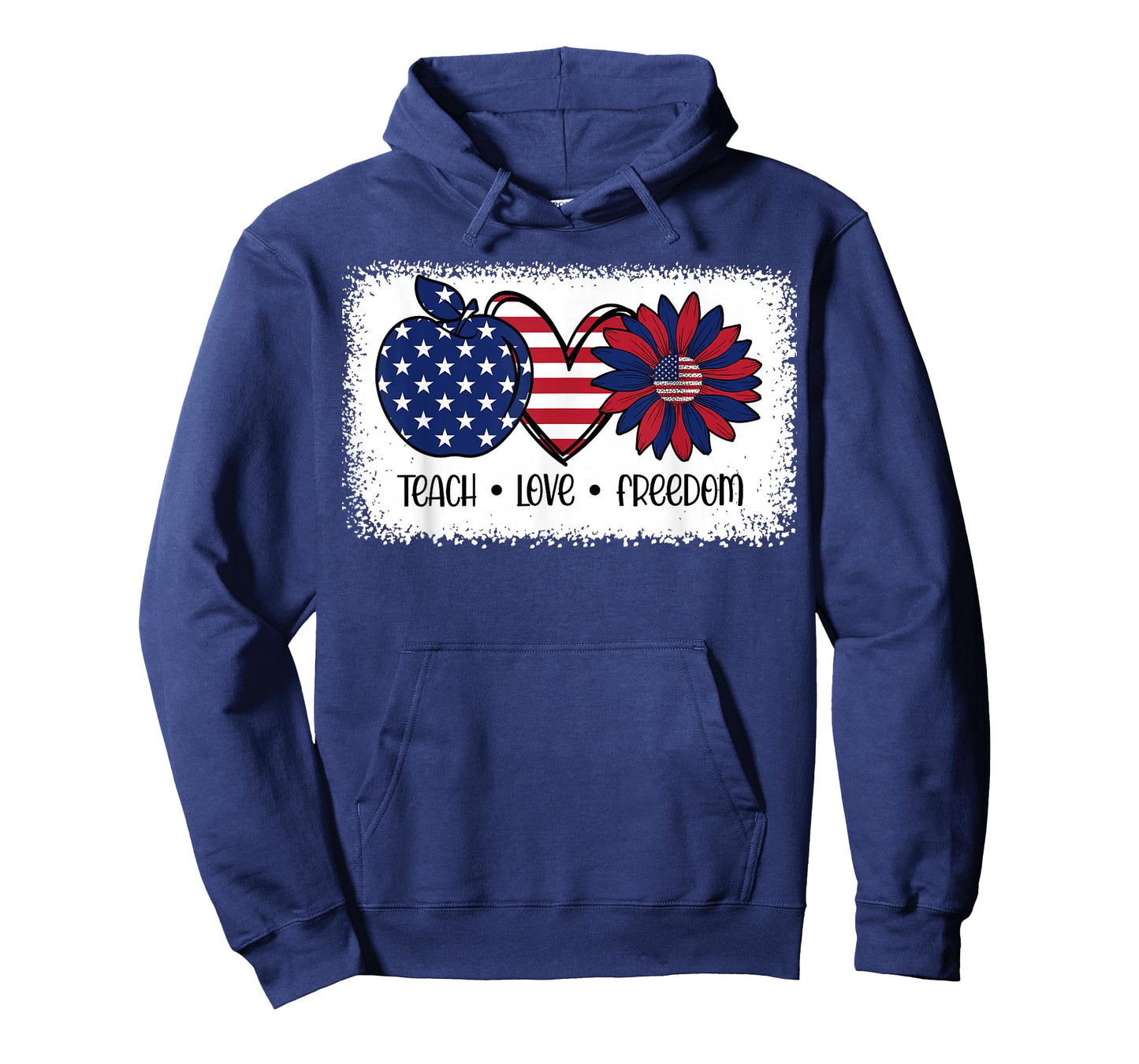 American Flag Teach Love Freedom Preschool Teacher 4th July T-Shirt