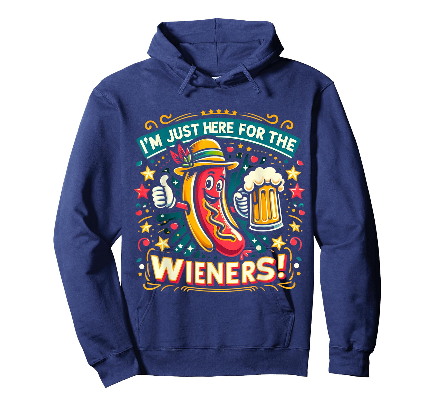 I'm Just Here For The Wieners Hotdog Funny Oktoberfest Pun T-Shirt