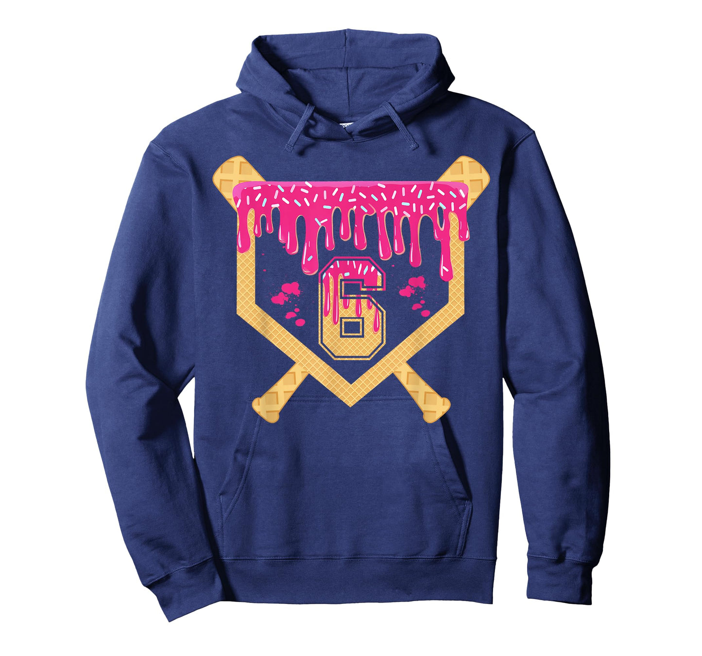 Baseball 6 Year Old Birthday Drip 6th Birthday Ice Cream T-Shirt