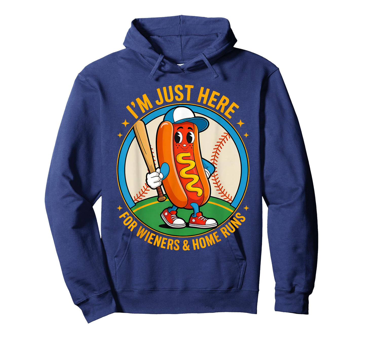 4th of July Hot- Dog Iโm Just Here For wieners and home runs T-Shirt for Men Women Kids