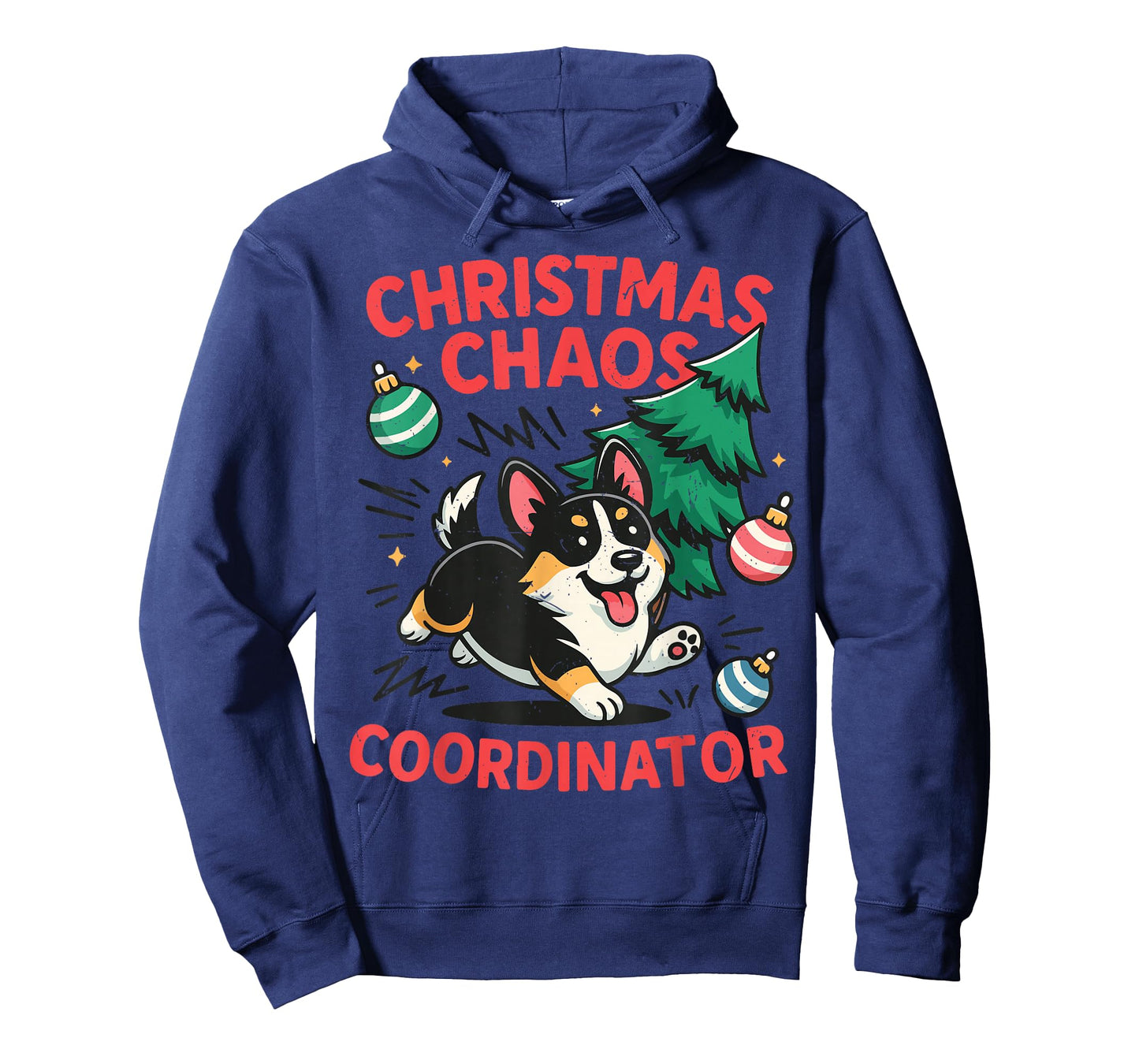 Funny Christmas Chaos Tri Color Corgi Pajama Costume Toddler T-Shirt