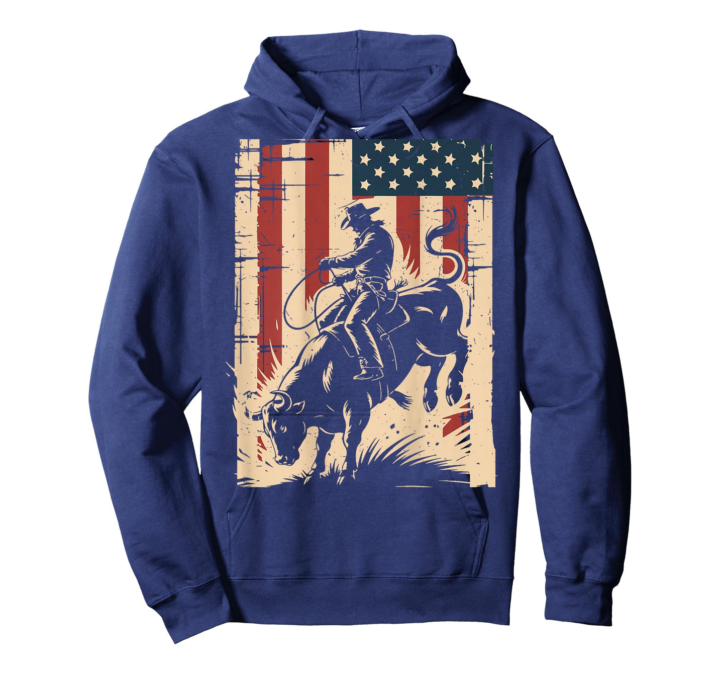 American Flag Bull Rider Rodeo Bull Riding Cowboy Patriotic T-Shirt