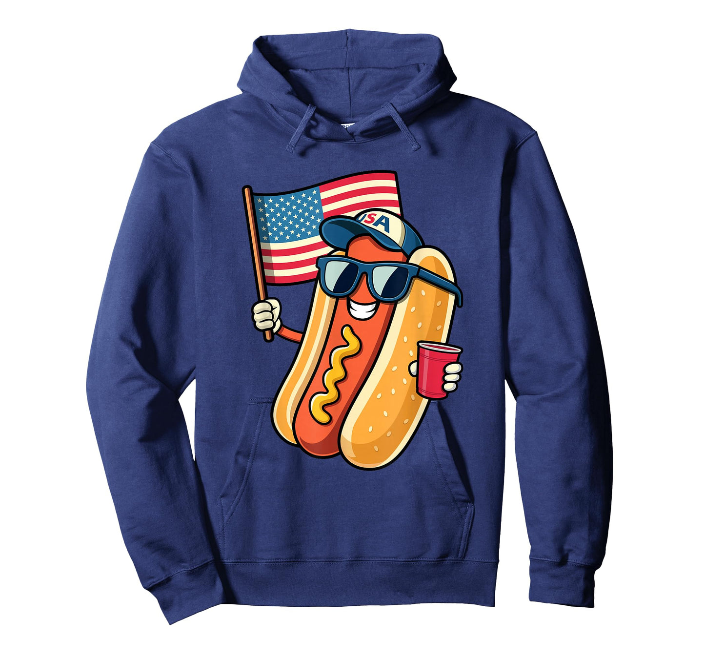 4th of July Hotdog Funny Fourth of July Patriotic USA Flag T-Shirt