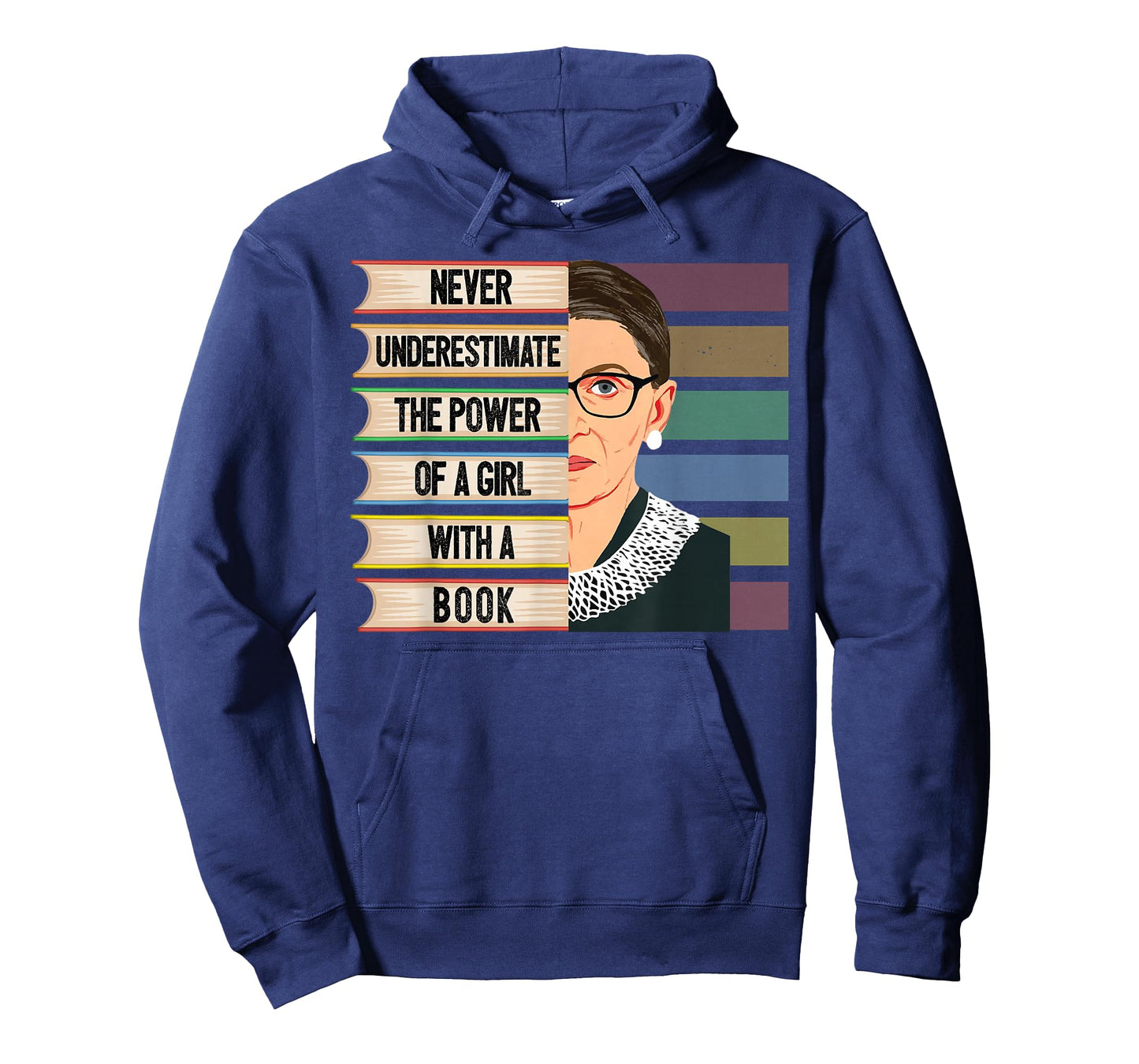 Feminist Ruth Bader Ginsburg RBG Quote Girl with Book Women T-Shirt Small