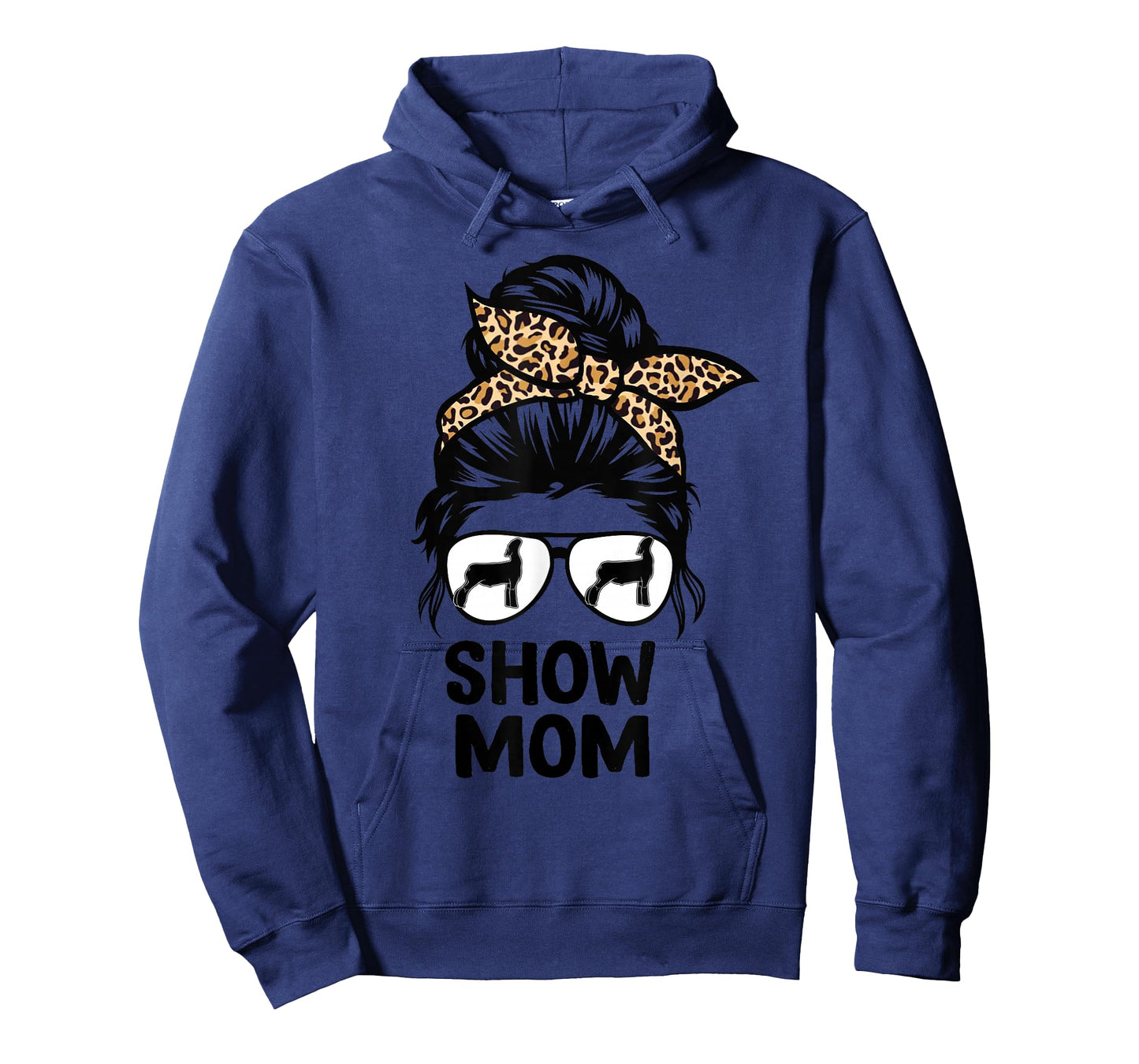 show lamb mom messy bun leopard, sheep show mama T-Shirt