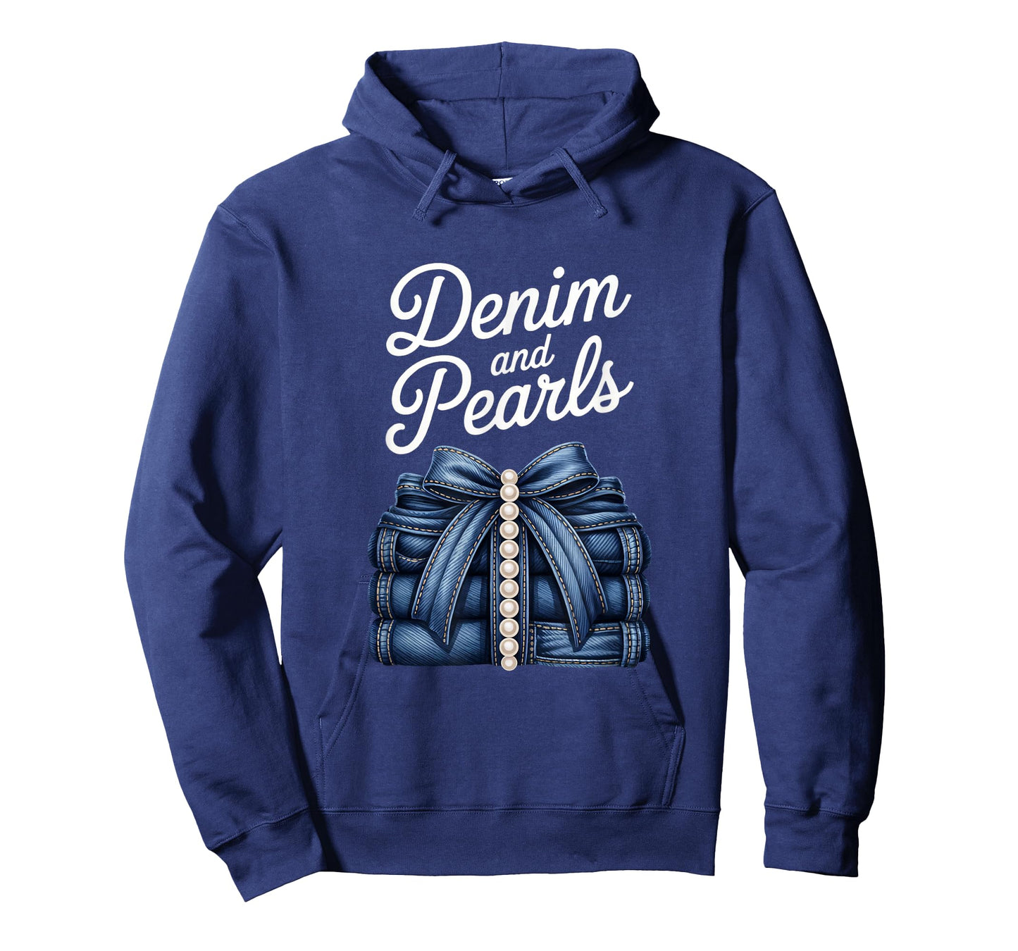 Denim and Pearls Blue Jean Coquette Bow Blue Jeans Trendy T-Shirt