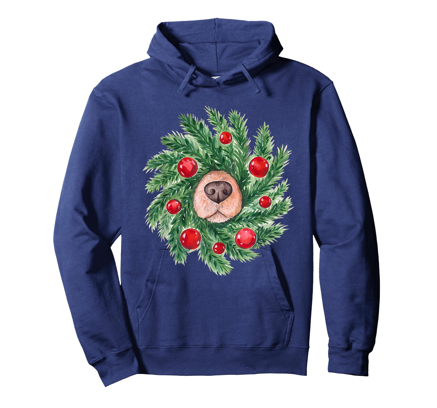 Cute Dog Nose Christmas Wreath Christmas Dog Mom Dog Lover T-Shirt