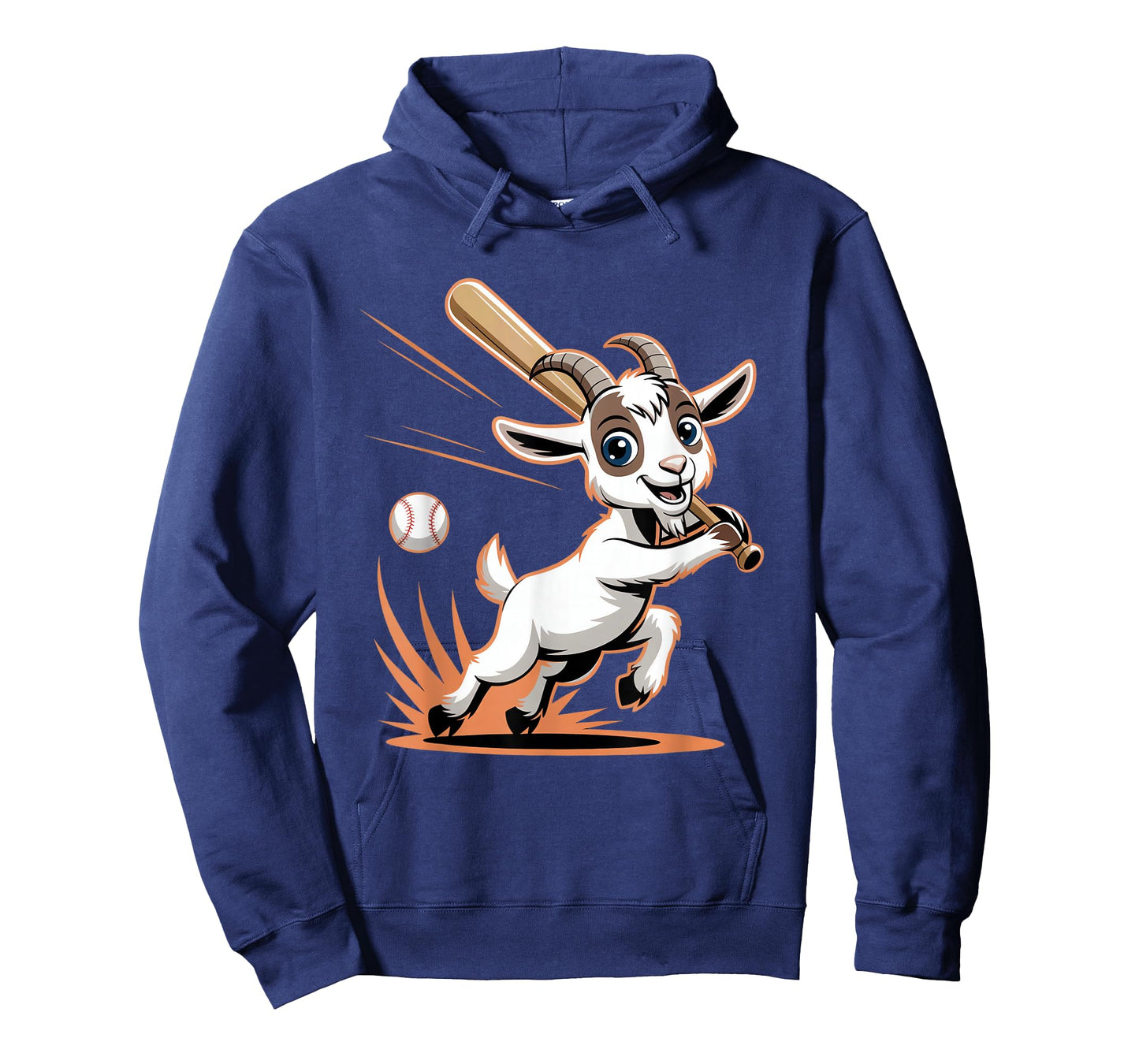 Baseball Goat Slugger Mascot Cartoon Hitting Ball T-Shirt