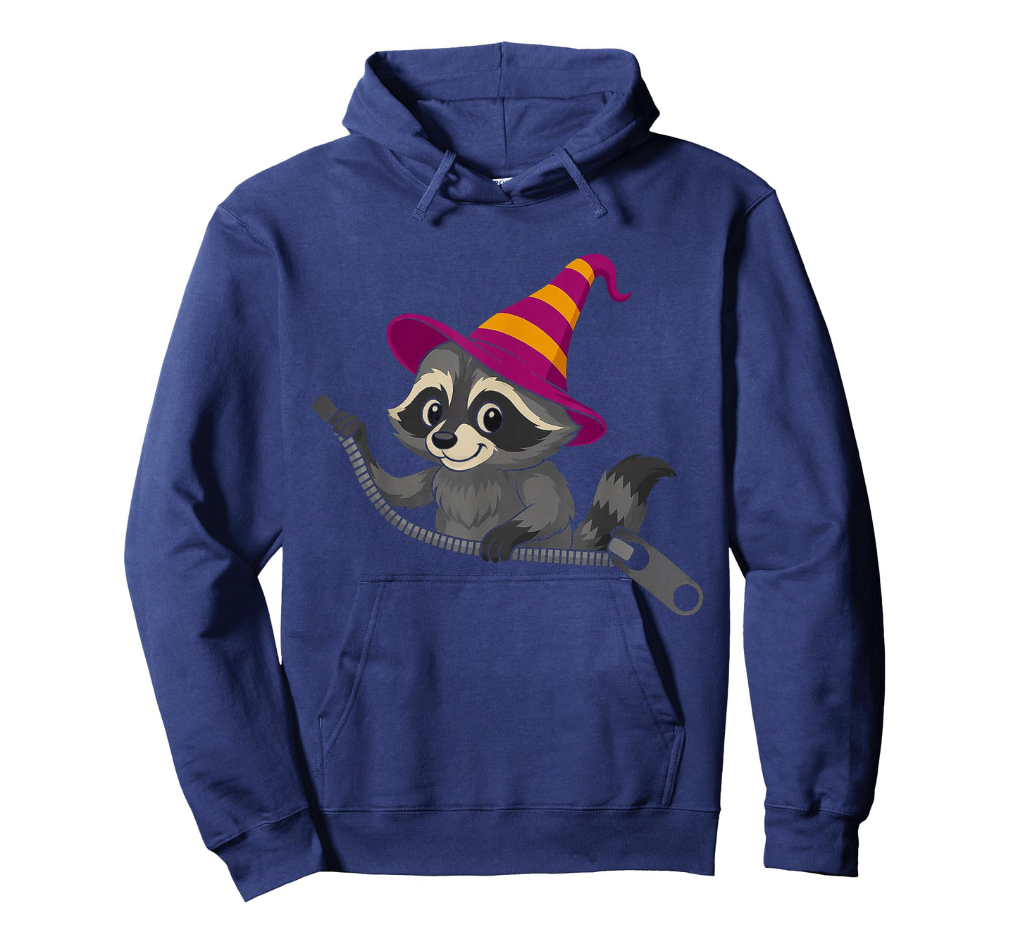 Raccoon in a Witch Hat Emerging from a Zipper for Halloween T-Shirt