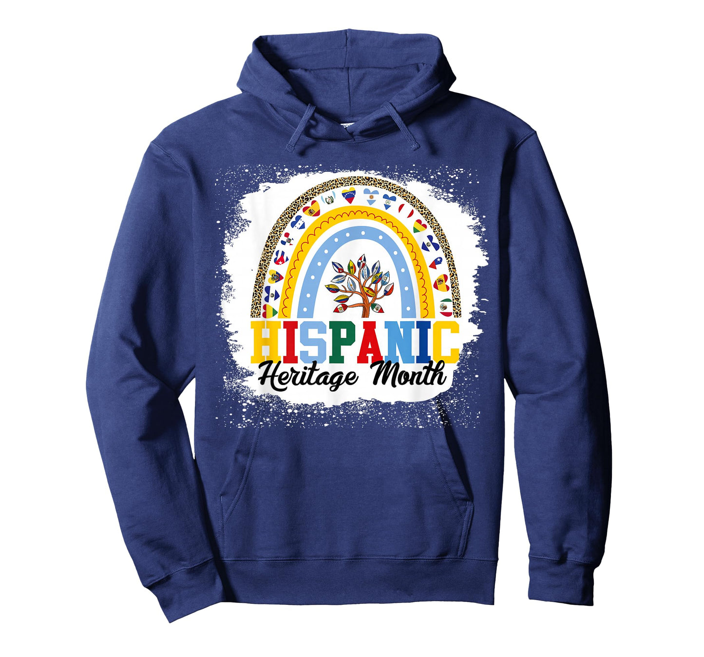 Hispanic Heritage Month all Countries Flags rainbow leopard T-Shirt