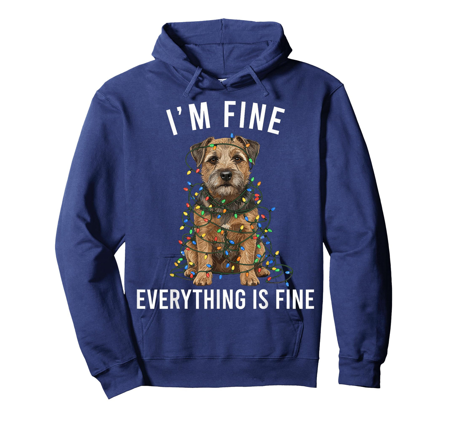 Border Terrier Christmas I'm Fine Everything is Fine T-Shirt