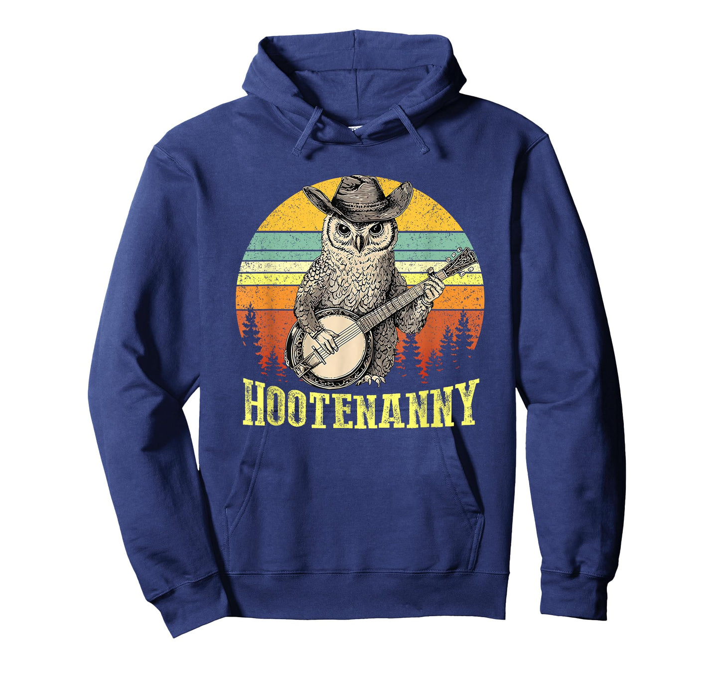 Hootenanny Owl Playing Banjo Country Owl Funny Guitar Music T-Shirt