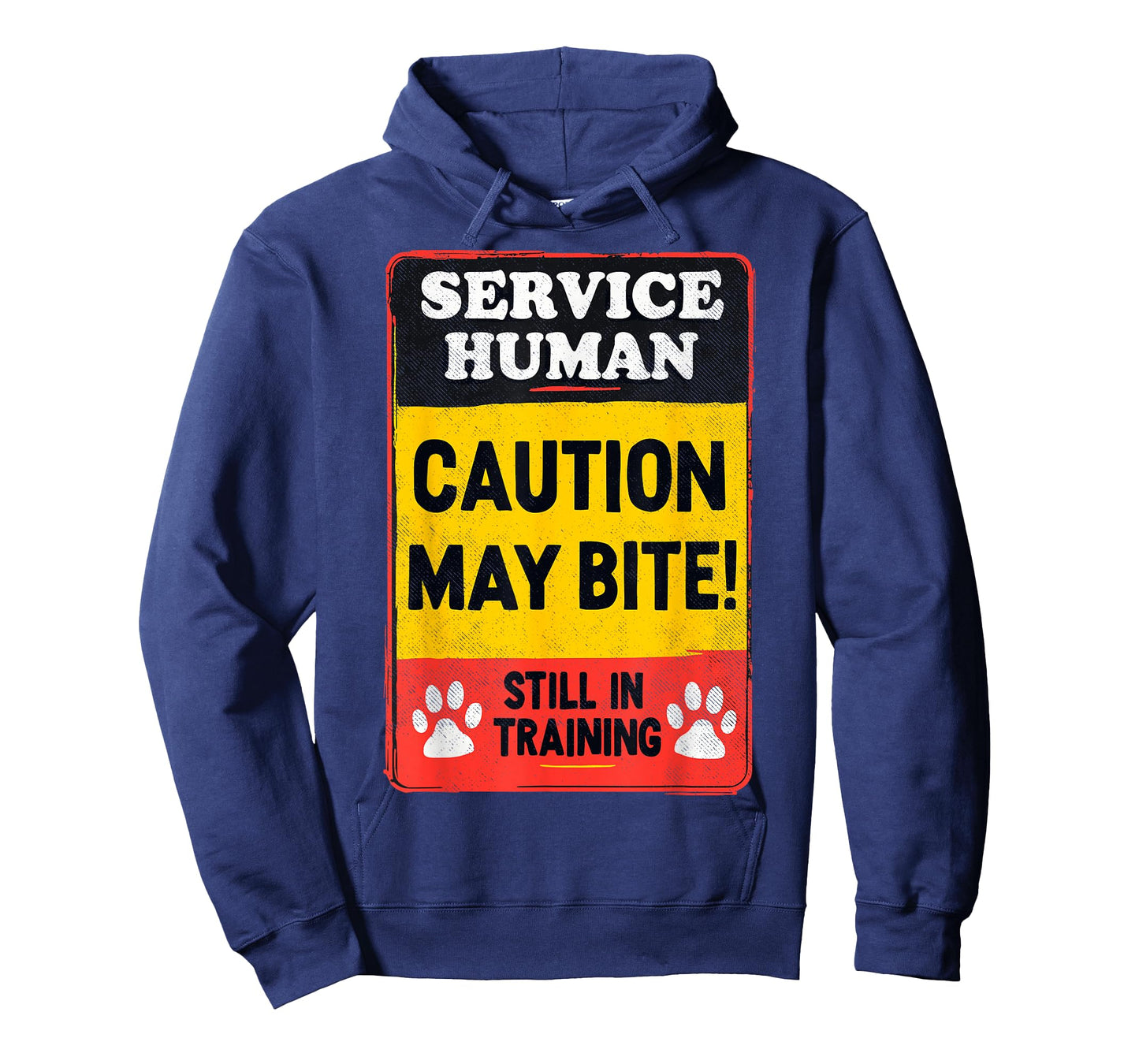 Service Human Caution May Bite Dogs Lover Funny Dog Trainer T-Shirt