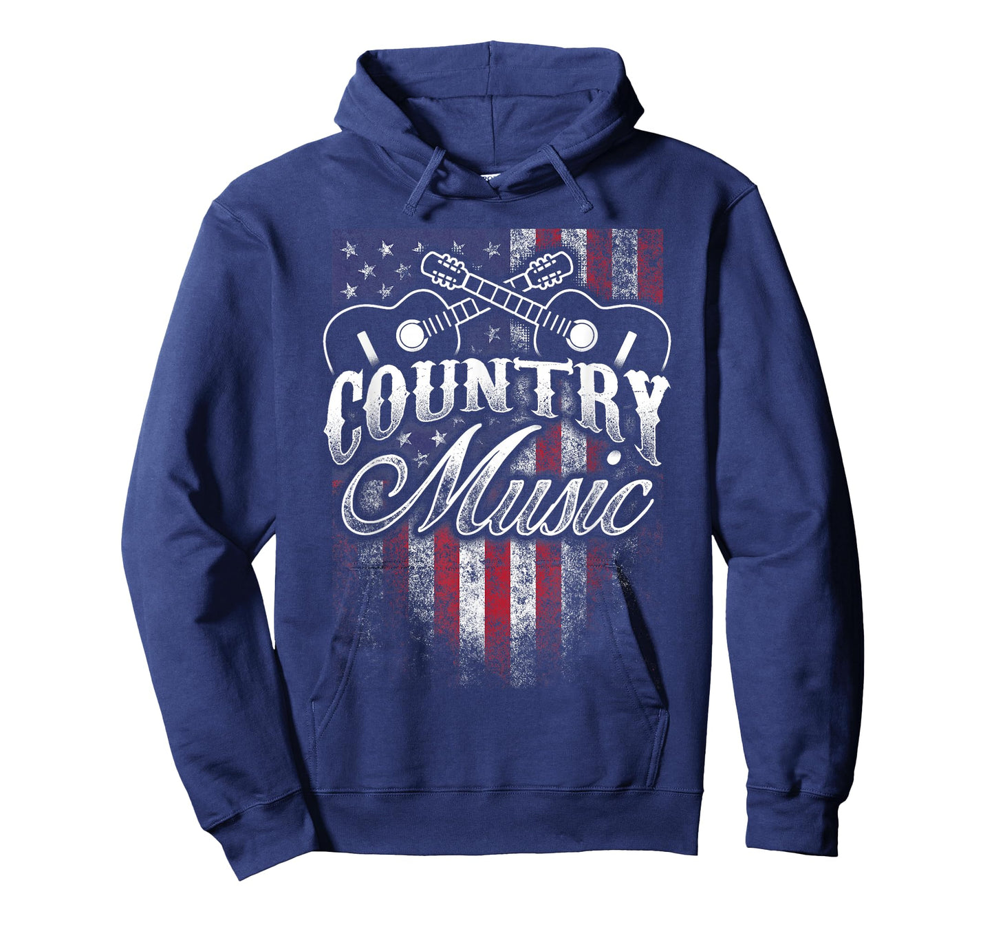 Country Music Guitar & American Flag Western Design T-Shirt