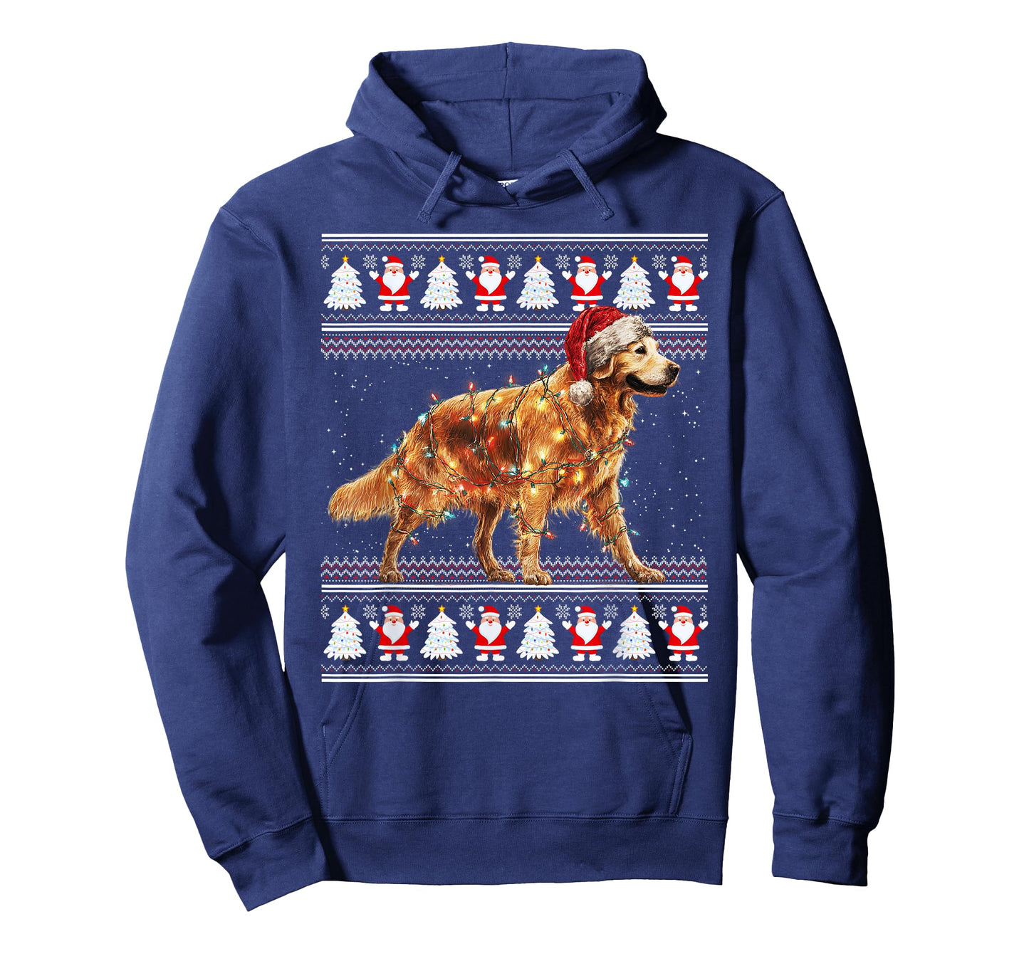 Golden Retriever Ugly Christmas Sweaters Funny Dog Lights T-Shirt