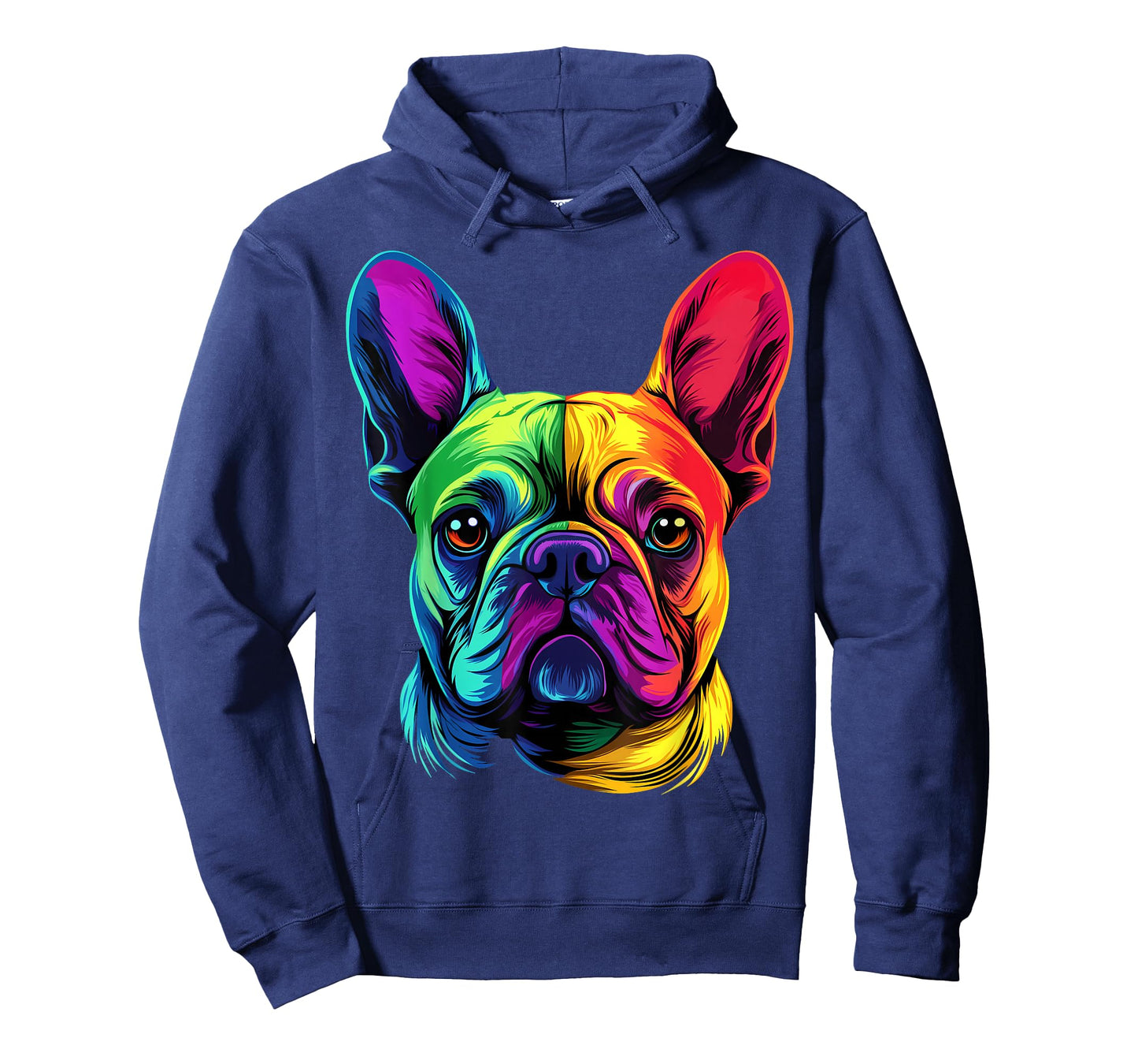 Colorful French Bulldog Frenchie Face Cute Dog Lover Black T-Shirt