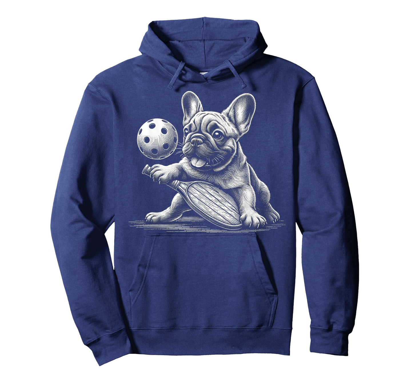 Pickleball French Bulldog Sketch Paddle Sport T-Shirt