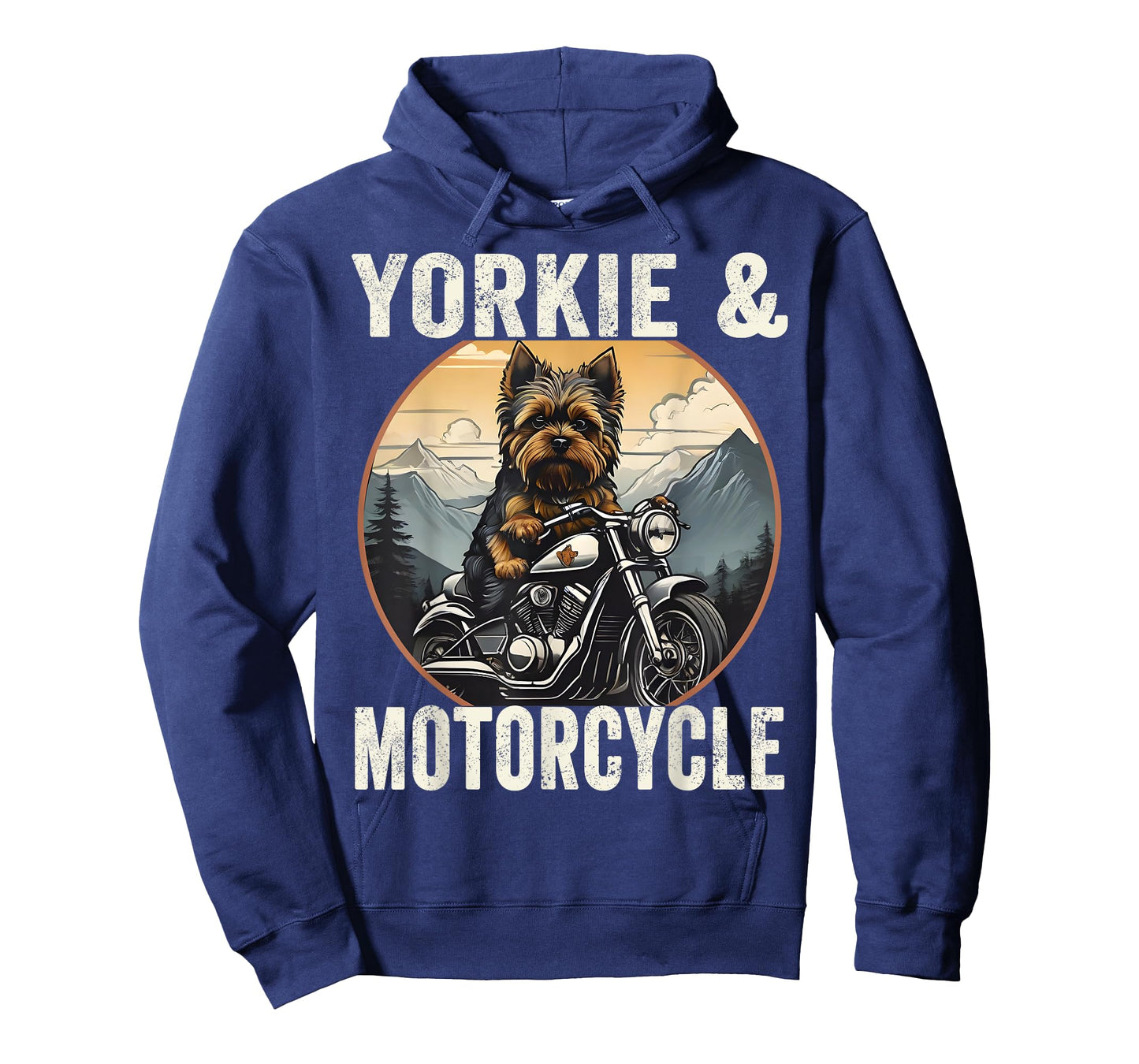 Yorkie And Motorcycle Dog Lovers Funny Motor Rides Dad Mom T-Shirt for Men Women