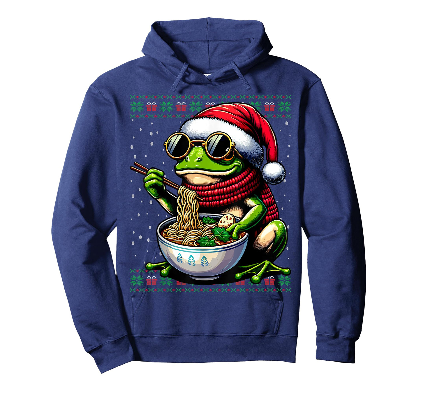 Christmas Frog Eating Ramen Ugly Christmas Sweater T-Shirt