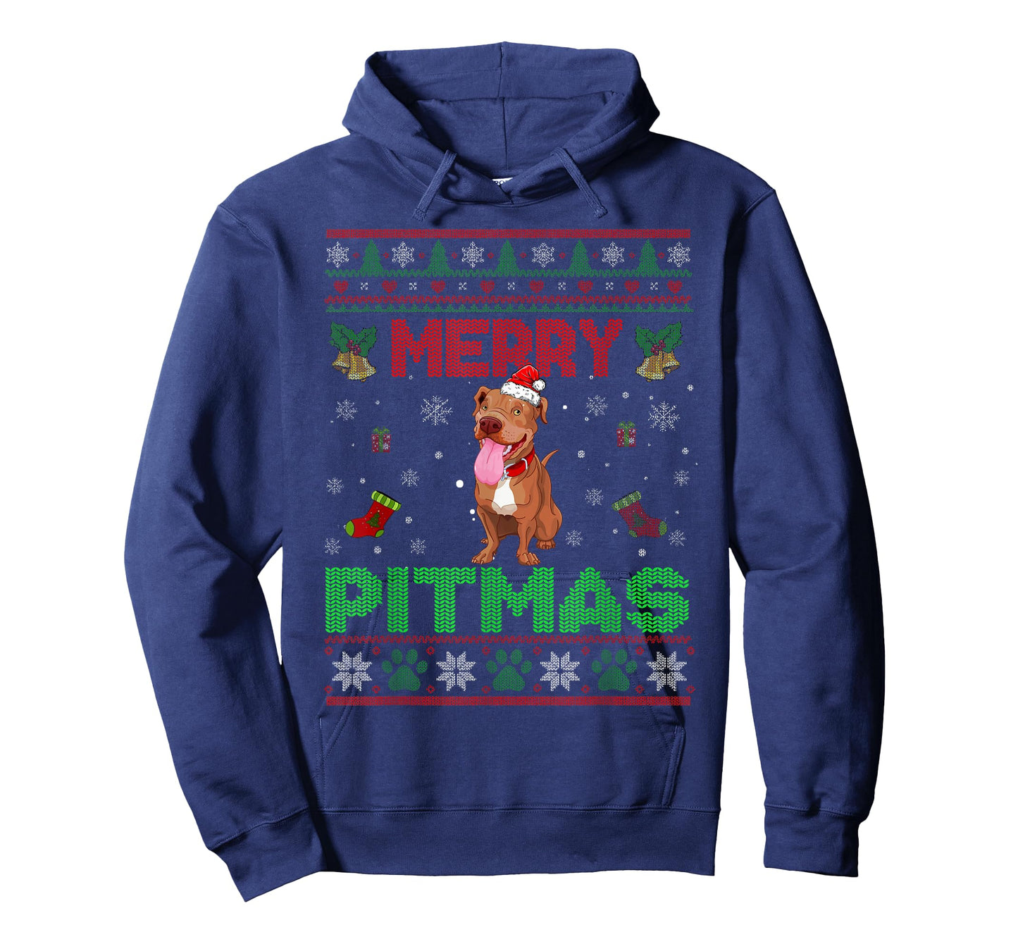 Merry Pitmas Funny Pit Bull Christmas Sweater Gifts T-Shirt
