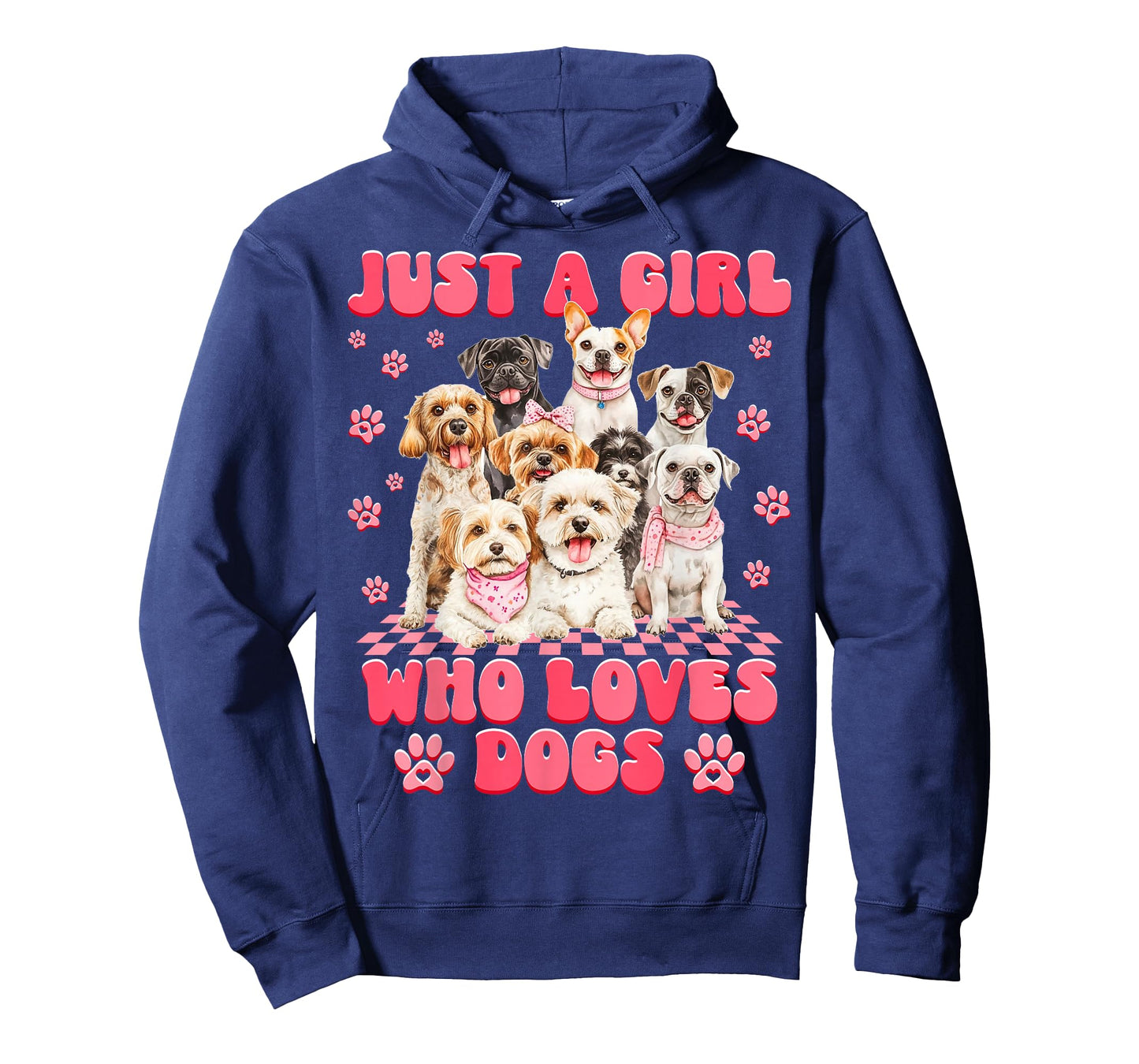Funny Just A Girl Who Loves Dogs Puppy Love Girls Women Tee T-Shirt