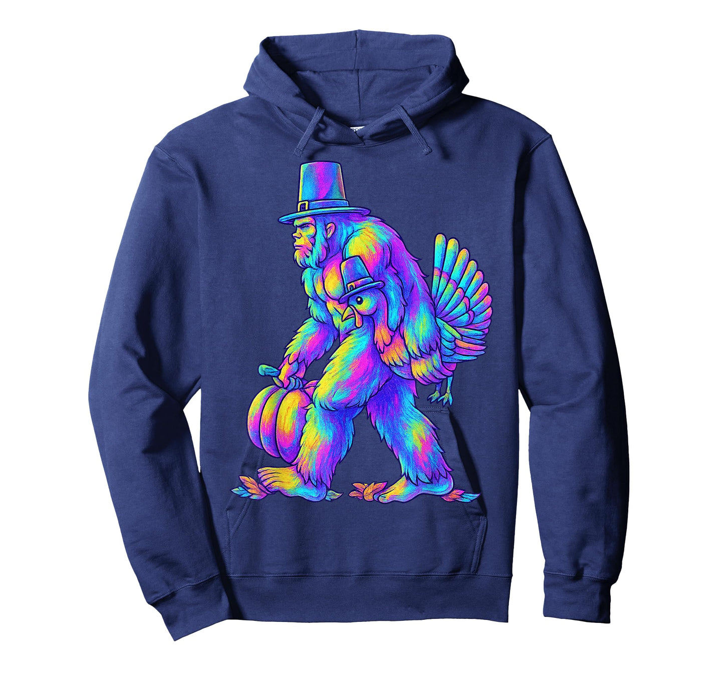 Bigfoot Turkey Thanksgiving Vintage Boho Floral Fall Vibes T-Shirt