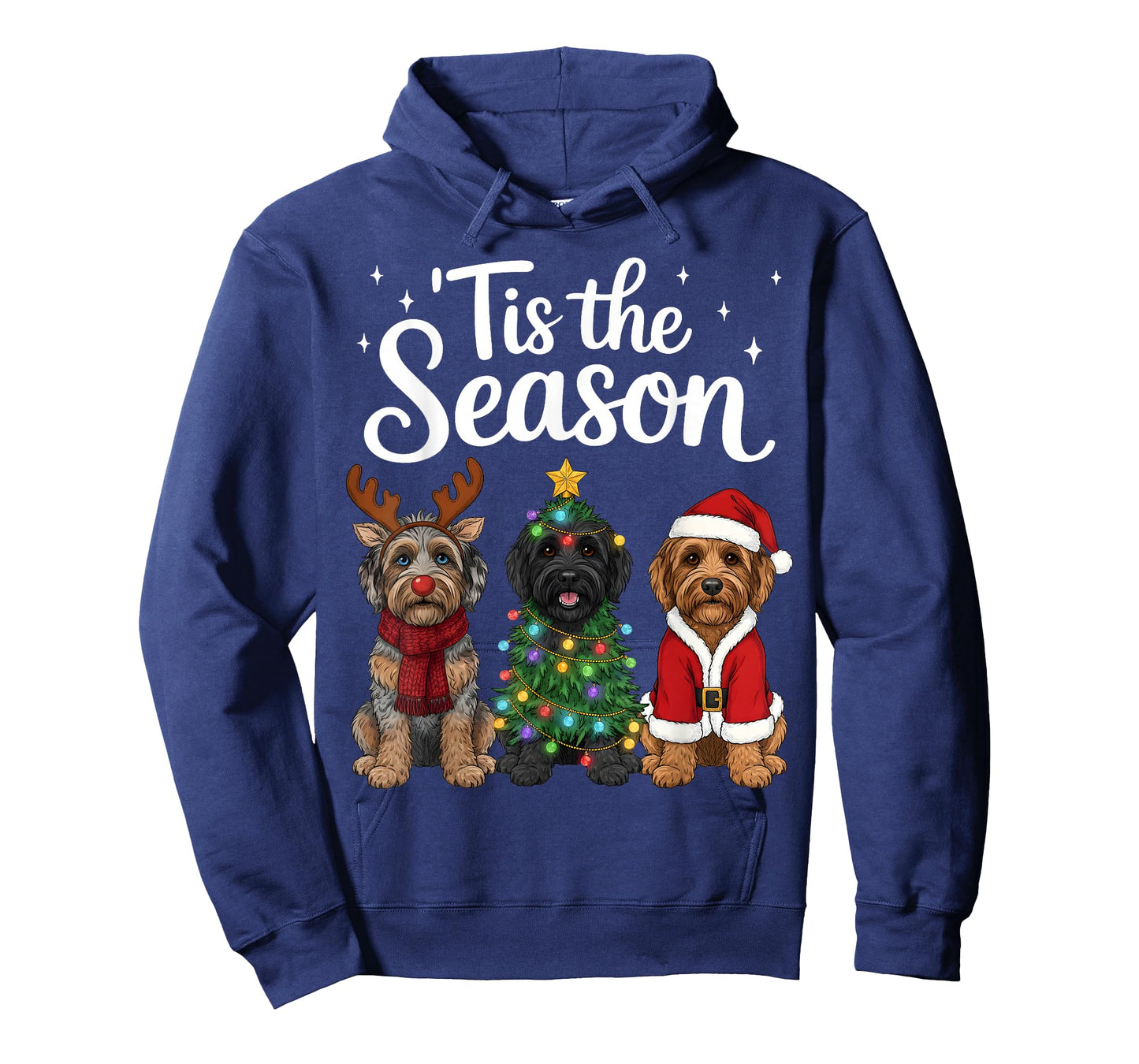 Tis The Season Aussiedoodle Christmas Santa Dog Lover T-Shirt