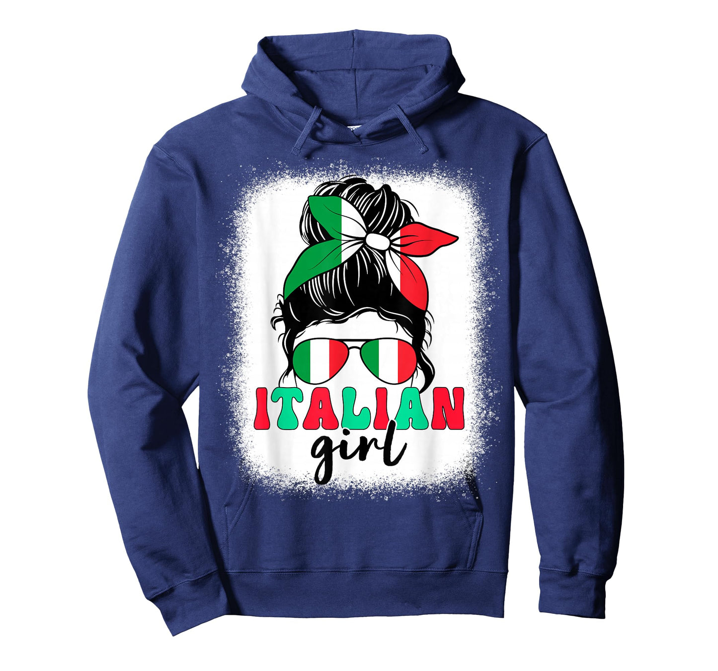 Italian Girl Messy Bun Italy Flag Patriotic Women Kids T-Shirt