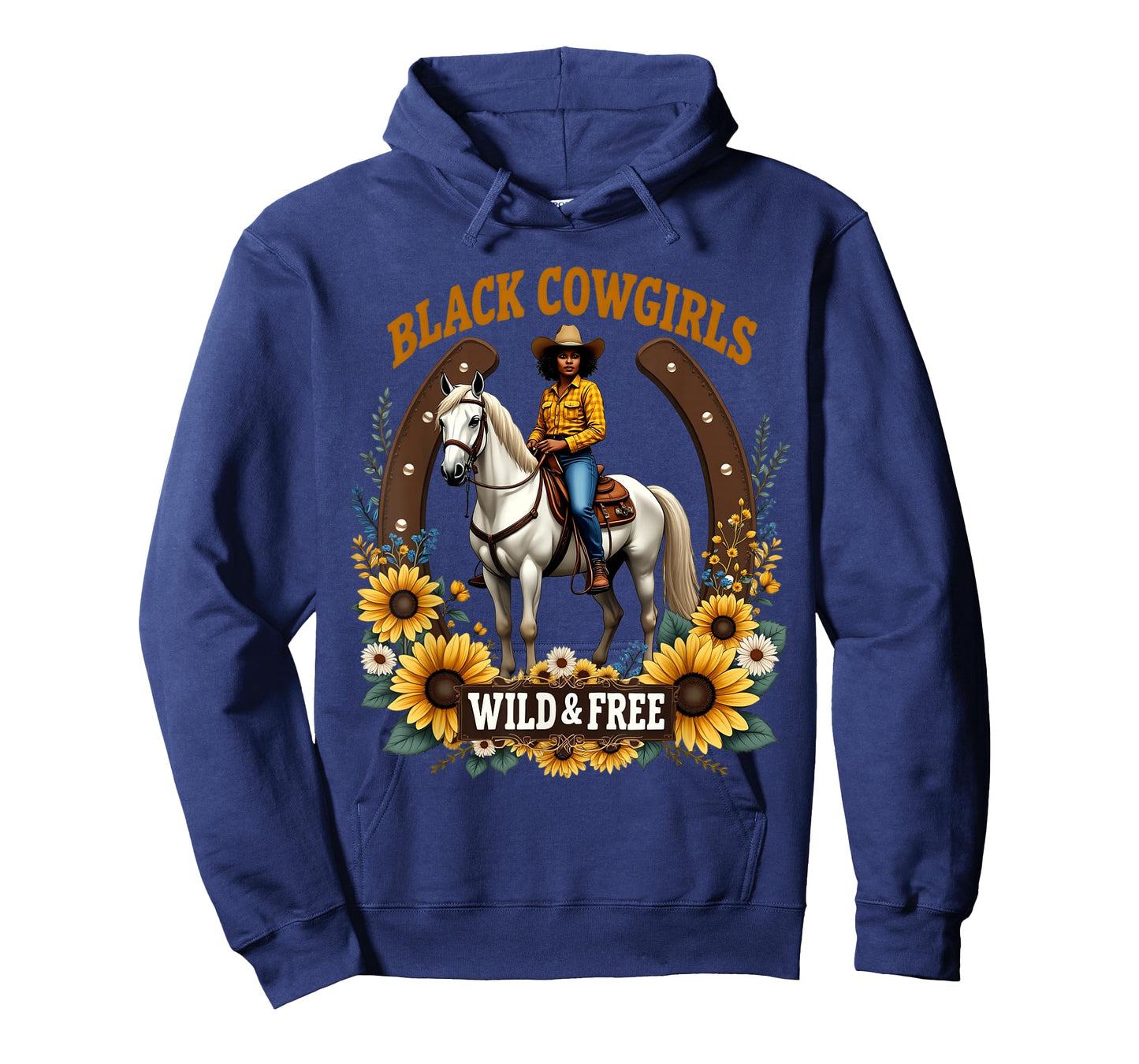 Black Cowgirls - Wild and Free Afro American Western Girls T-Shirt