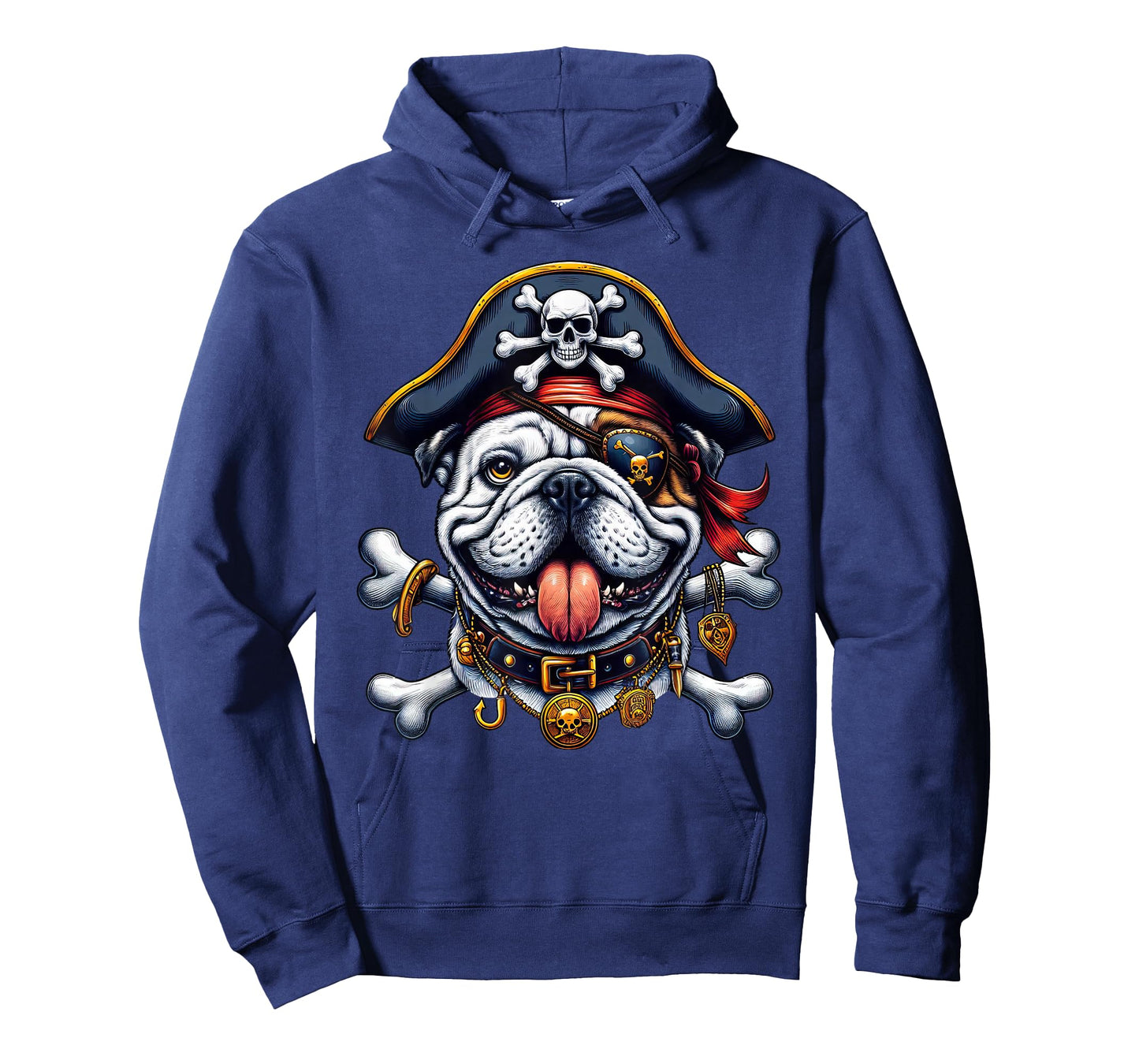 English Bulldog Pirate Crossbones Halloween Mens Womens Kids T-Shirt