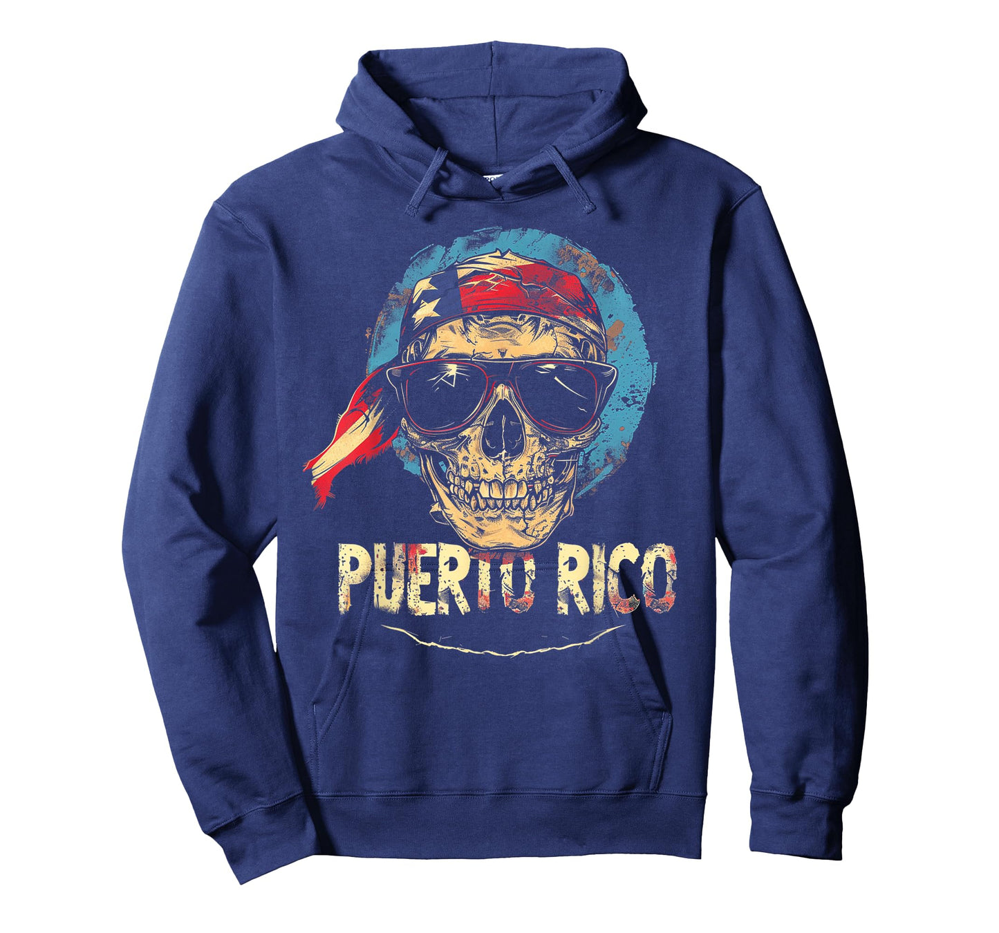 Puerto Rico Rican Flag Skull Skeleton Vintage Country Family T-Shirt