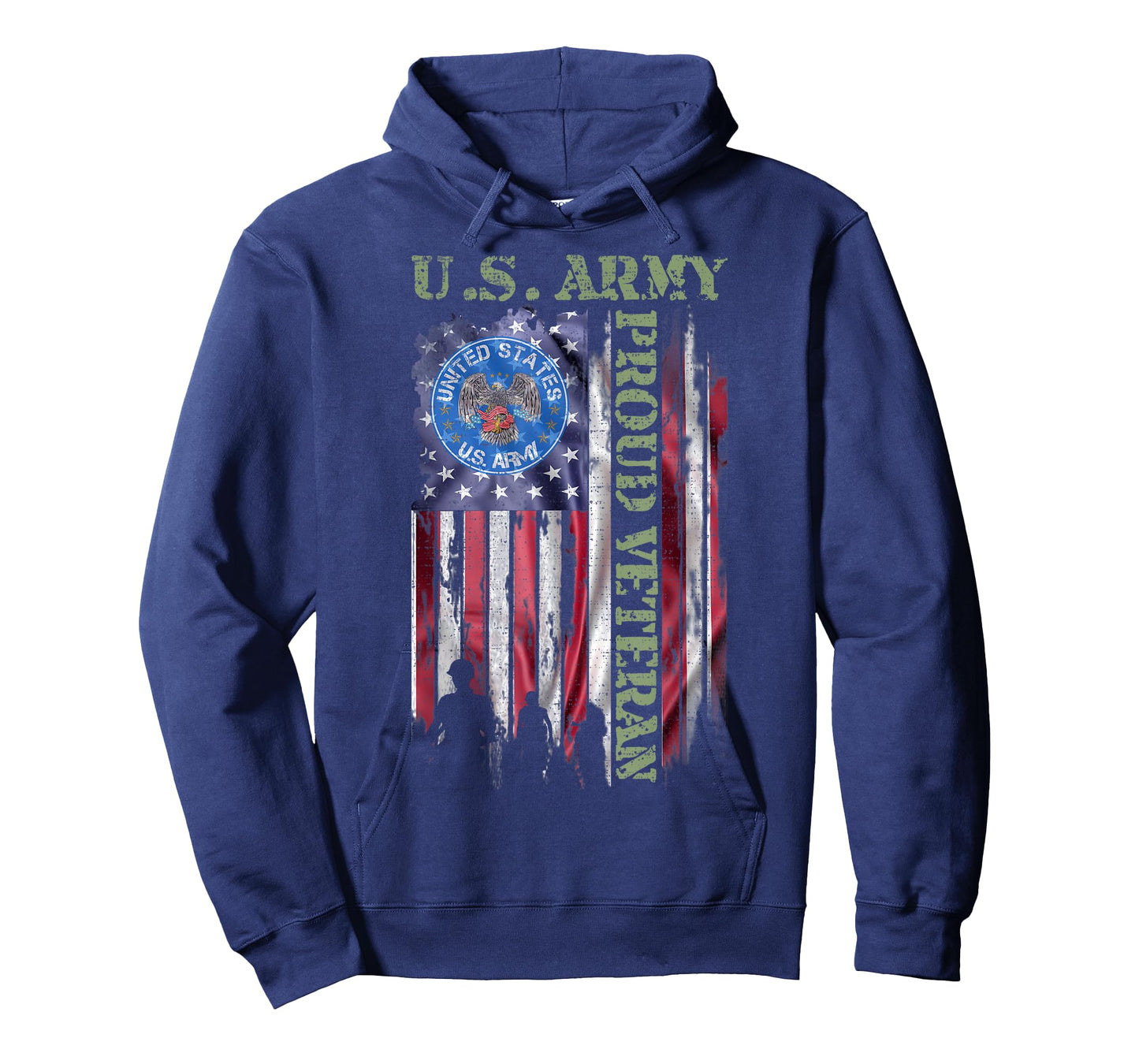 Vintage USA American Flag US Army Proud Veteran Military T-Shirt