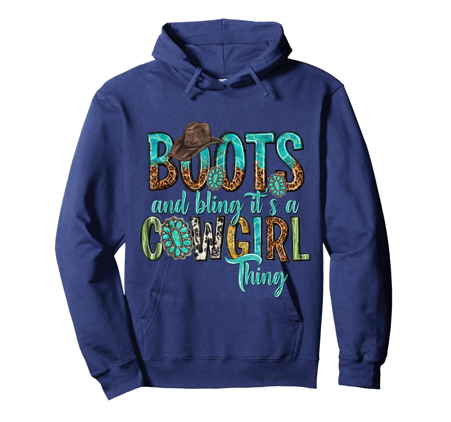 Boots And Bling It's A Cowgirl Thing Rodeo Hat Funny T-Shirt