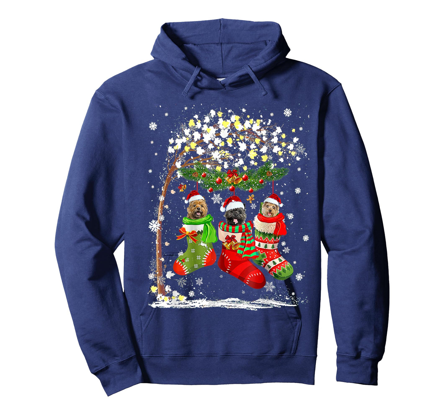 Funny Cairn Terrier Dog Tree Christmas Lights Xmas Pajama T-Shirt