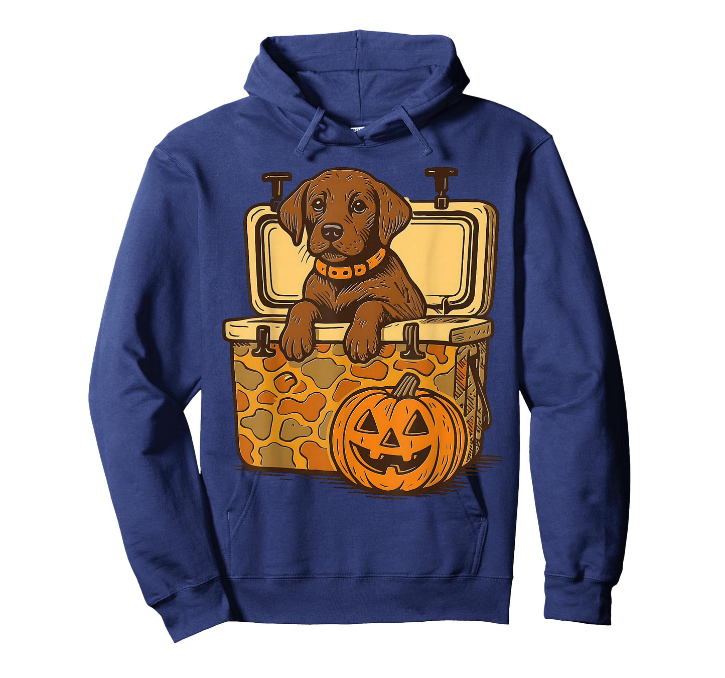 Brown Lab in Camo Cooler Pumpkin Hunting Dog Halloween T-Shirt