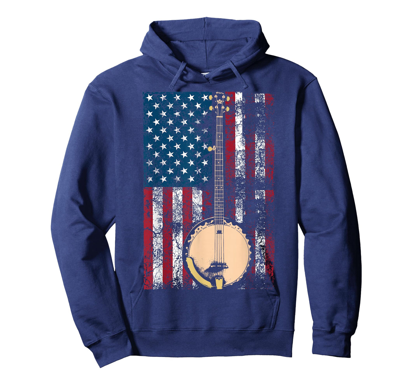 Cool USA Country Musical Instruments America Art Banjo In American Flag Bluegrass | Cute Fiddle Players Gift T-Shirt