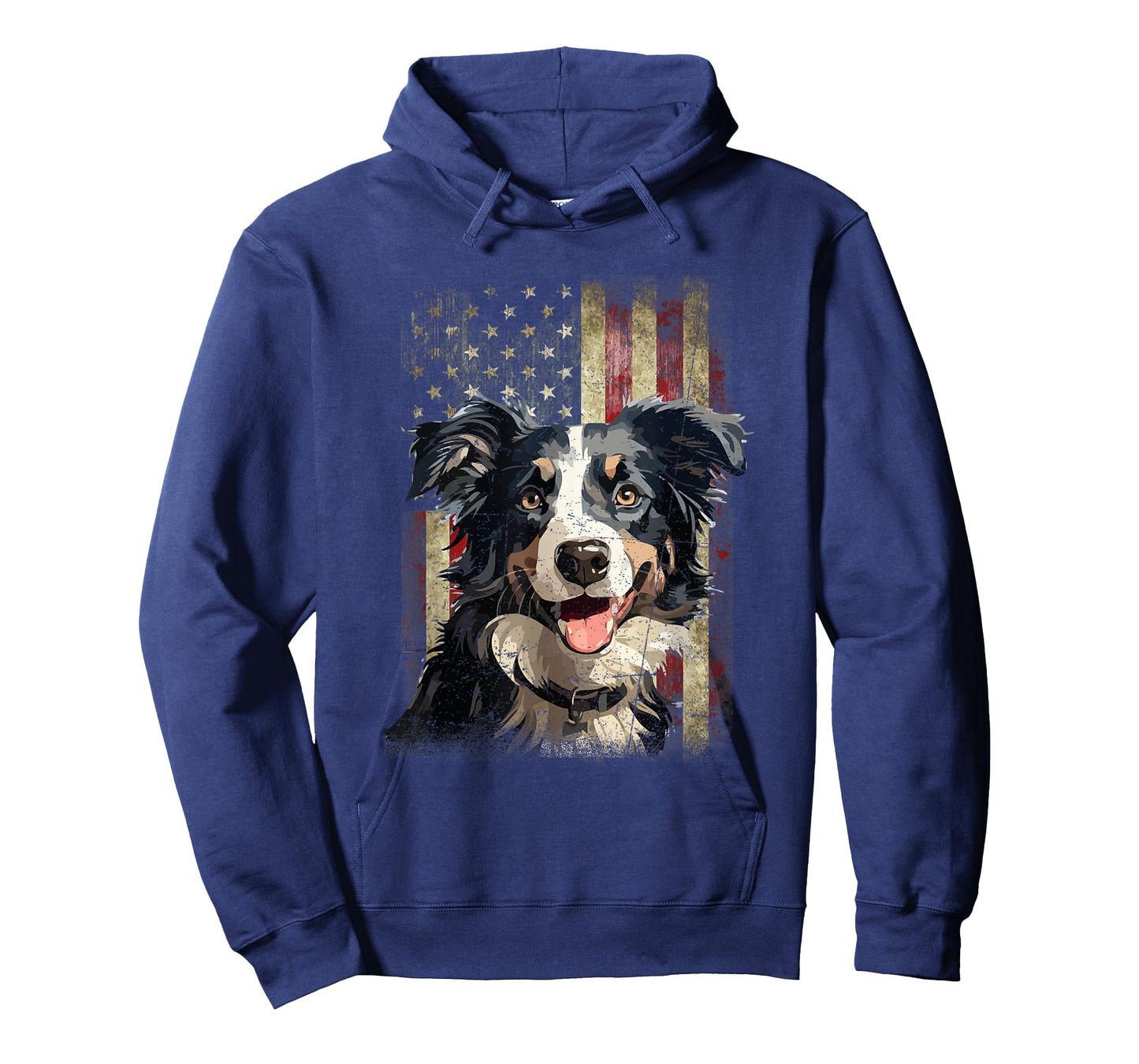 Patriotic Tricolor Border Collie Flag American USA Dog Lover Women Men T-Shirt