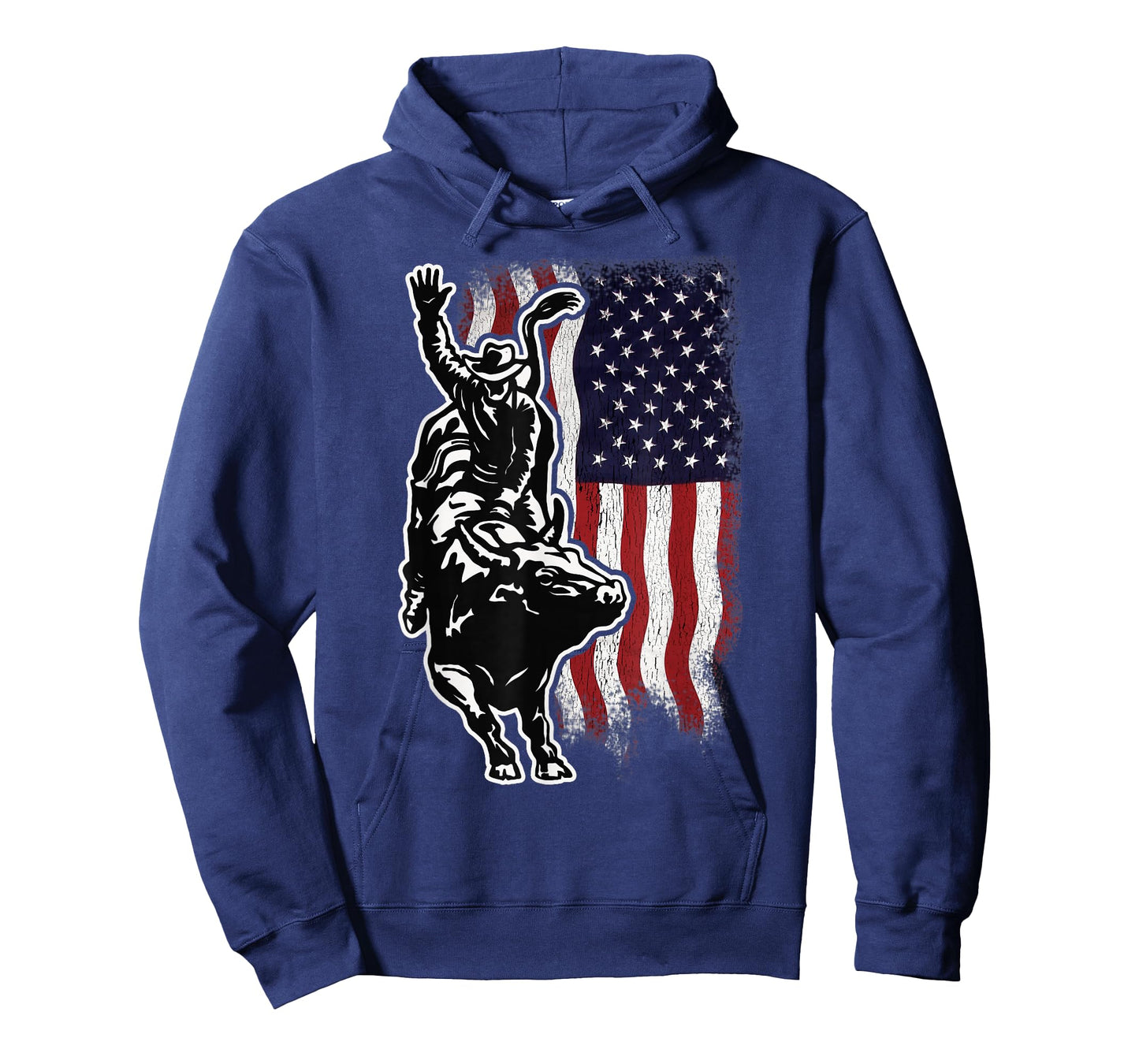 USA Patriotism Rider Independence Day Gift For Men American Flag Bull Riding Cowboy 4th Of July Patriotic Rodeo Unisex-Adults Boys T-Shirt