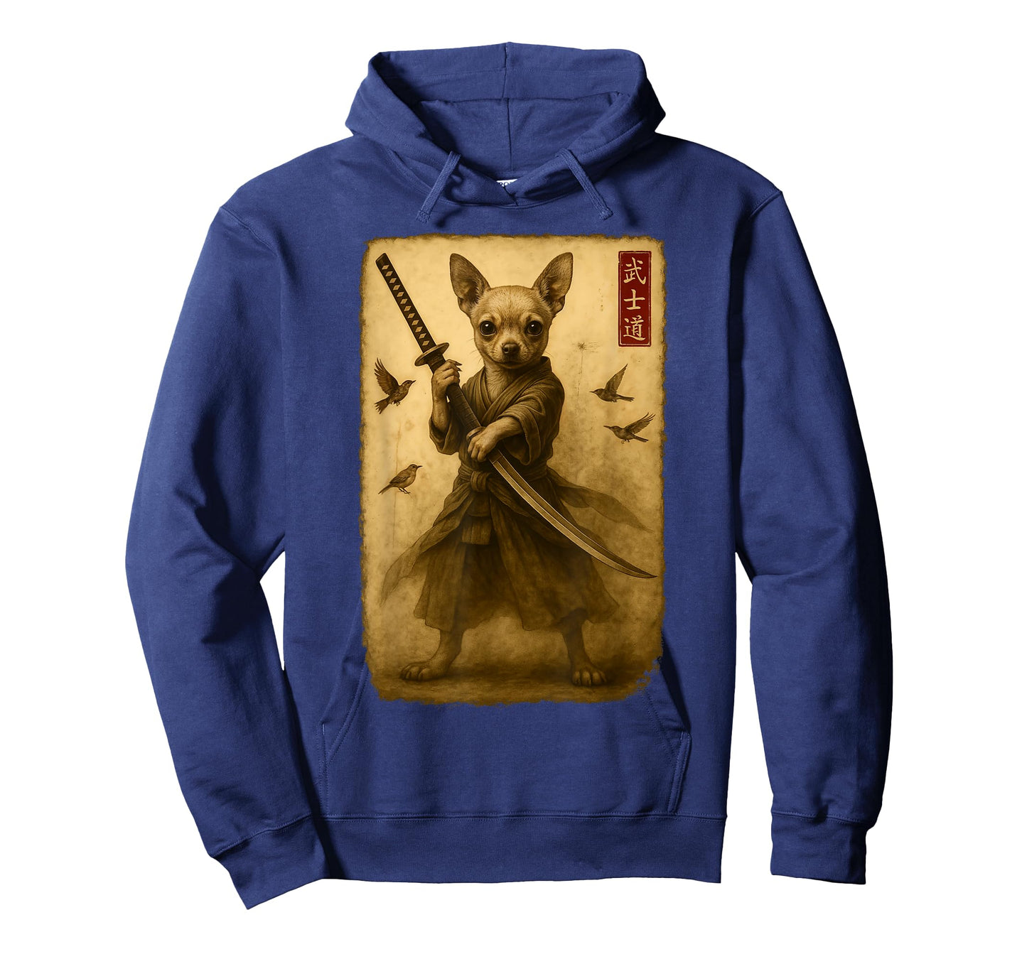 Samurai Dog Japanese Art Chihuahua Warrior Bushido Katana T-Shirt