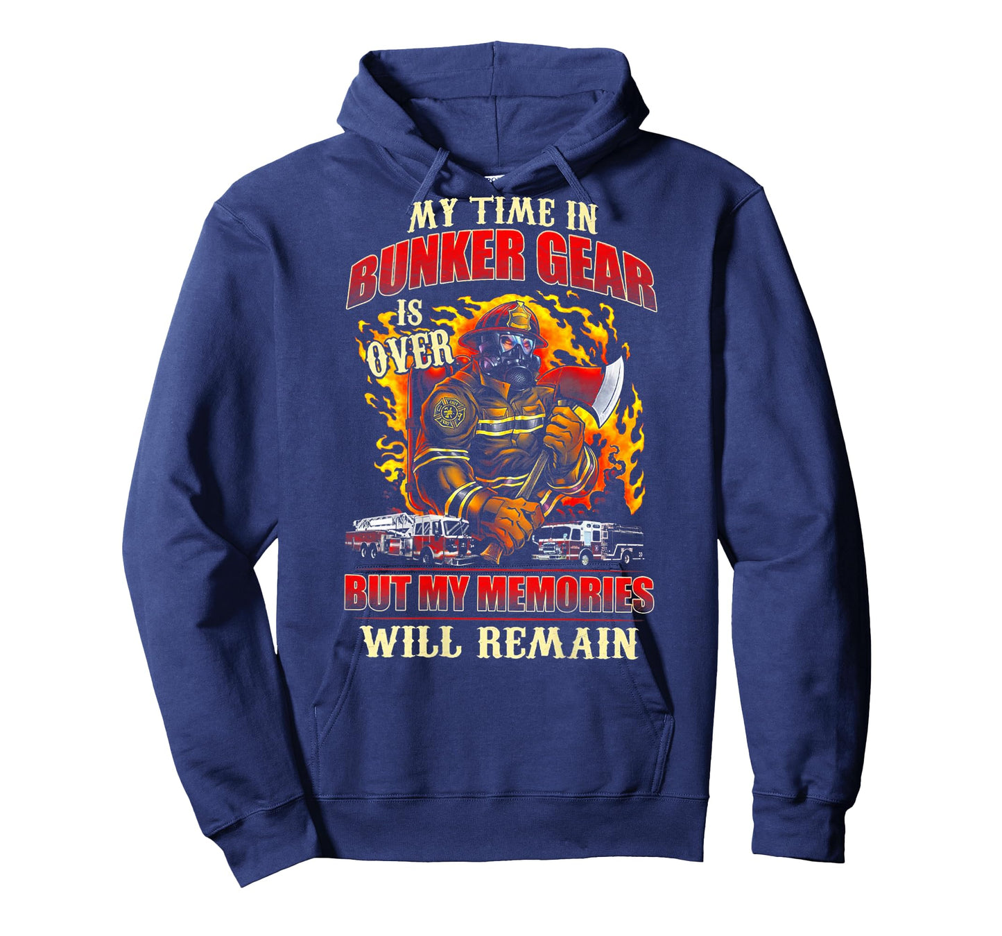 Retired Firefighter My Time In Bunker Gear Is Over (on back) T-Shirt