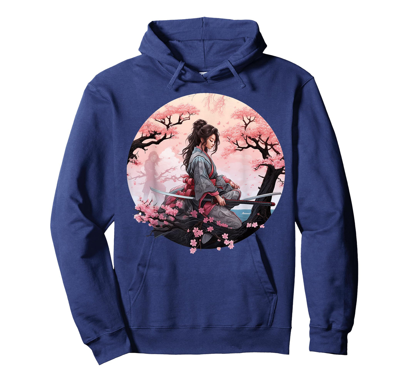 Japanese Samurai Girl Vintage Retro Sakura Cherry Blossom T-Shirt