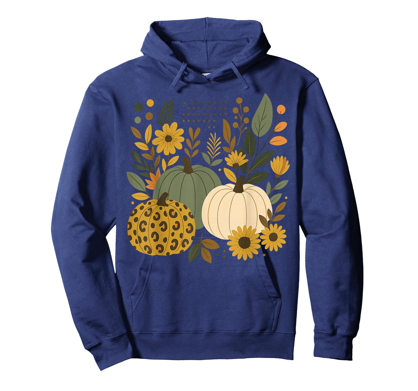 Funny Pumpkin Vintage Boho Floral Fall Vibes Thanksgiving T-Shirt