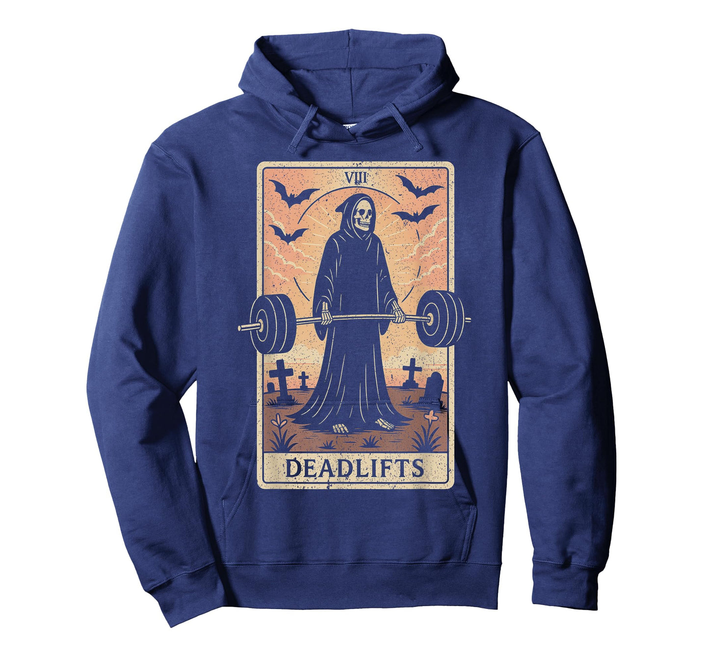Tarot Card Deadlifts Grim Reaper Weightlifting Workout Gym T-Shirt