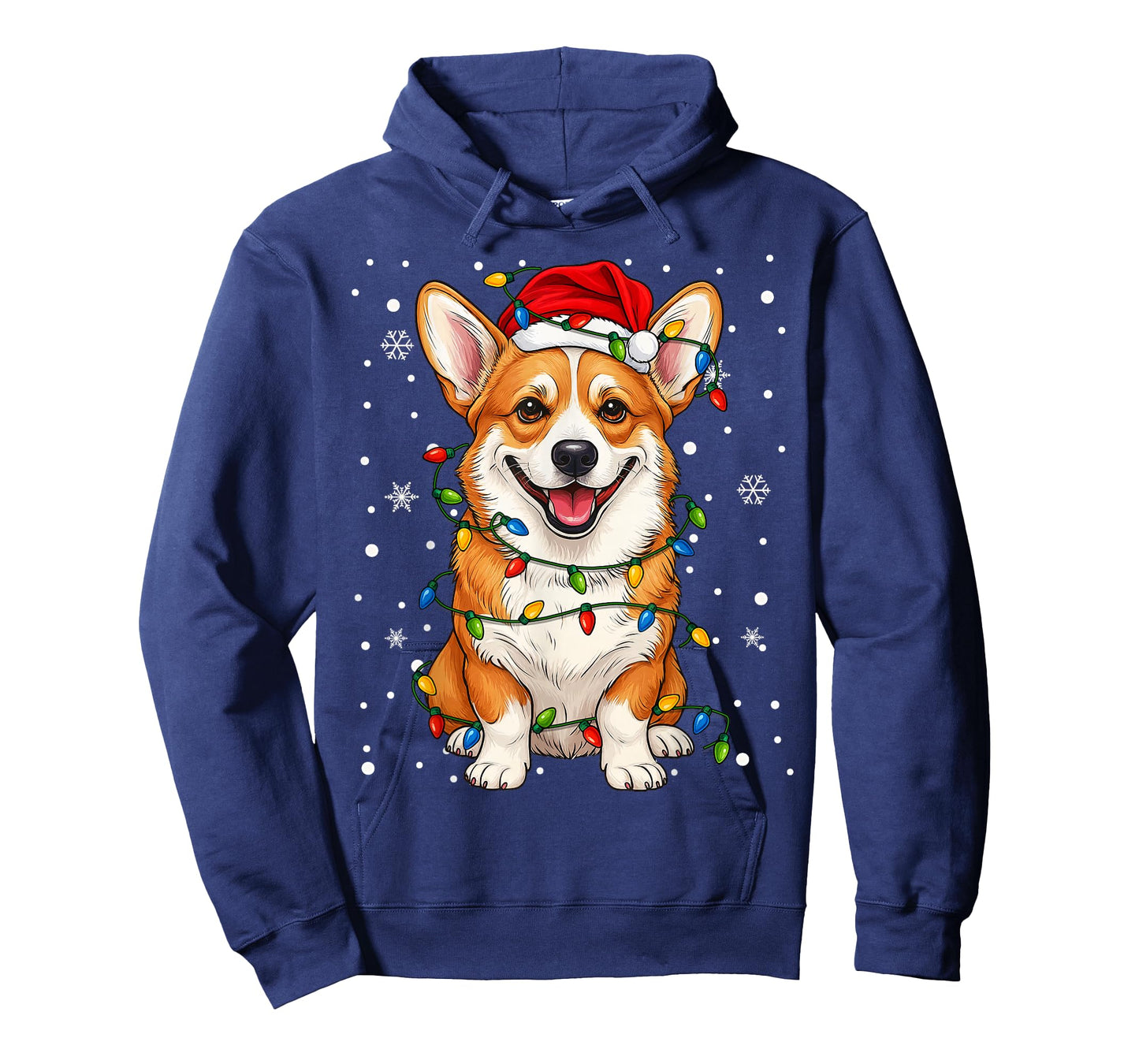 Corgi Santa Christmas Tree Lights Xmas Pajama Men Women Kids T-Shirt