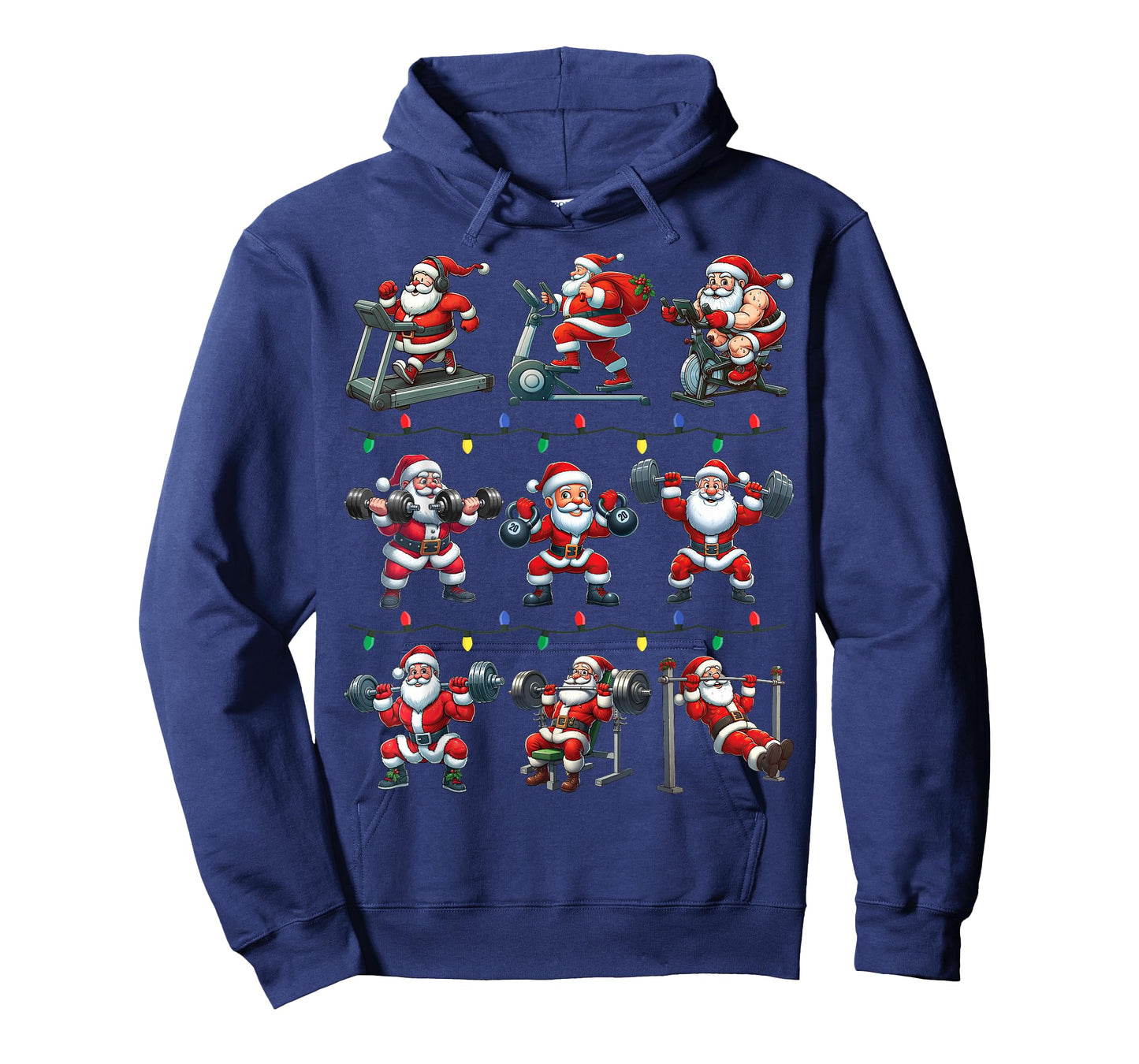 Santa Fitness Collection Gym Workout Weightlifting Christmas T-Shirt