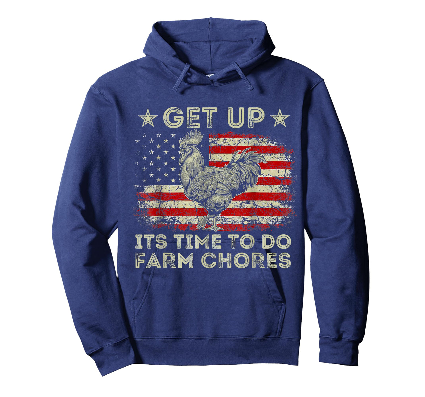 get up it's time to do farm chores American Flag T-Shirt